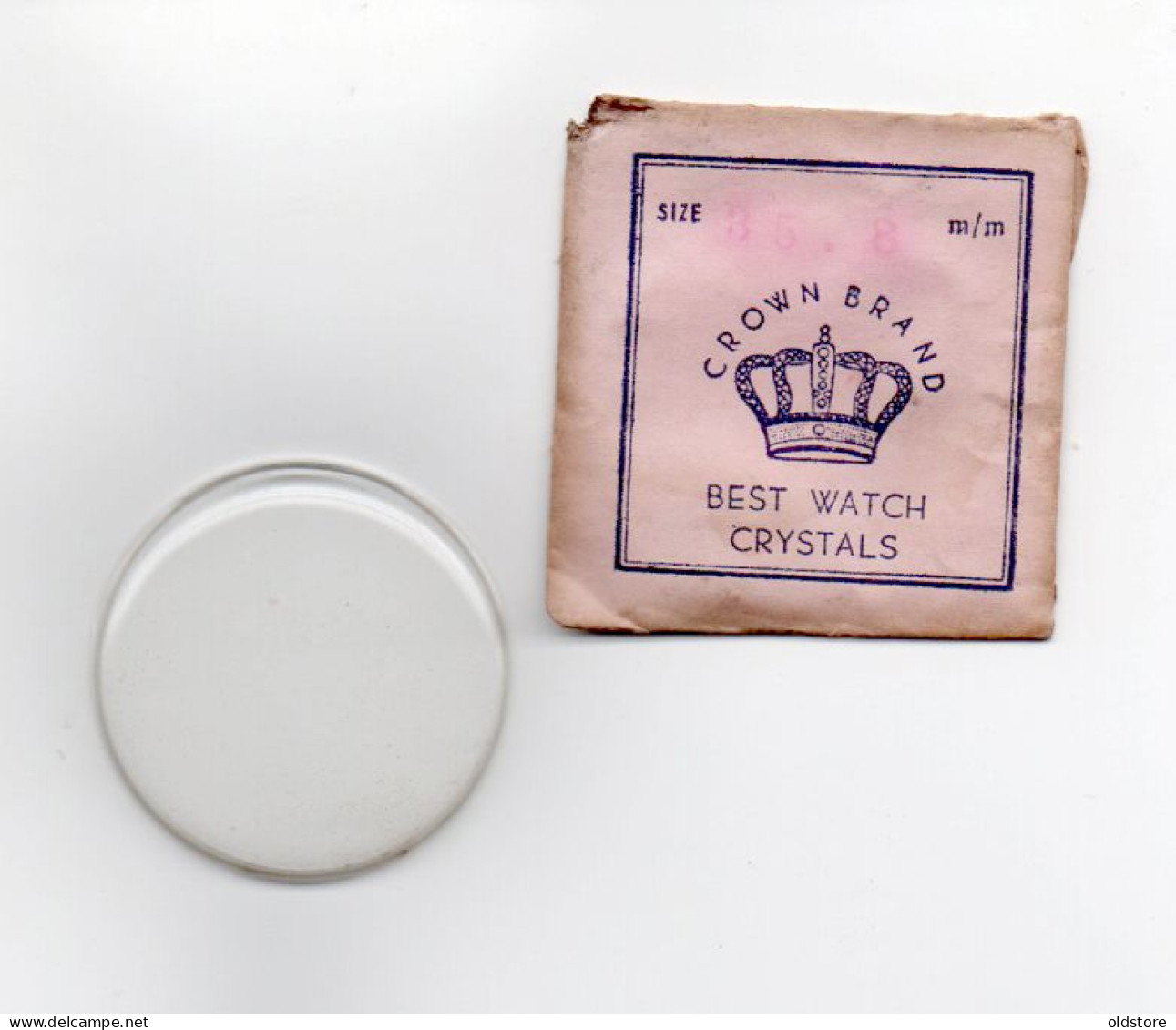 CROWN BRAND - Replacement Watch Crystal - Size 35.8 Mm - Made In Hong Kong - Original Vintage Genuine Parts - Other & Unclassified