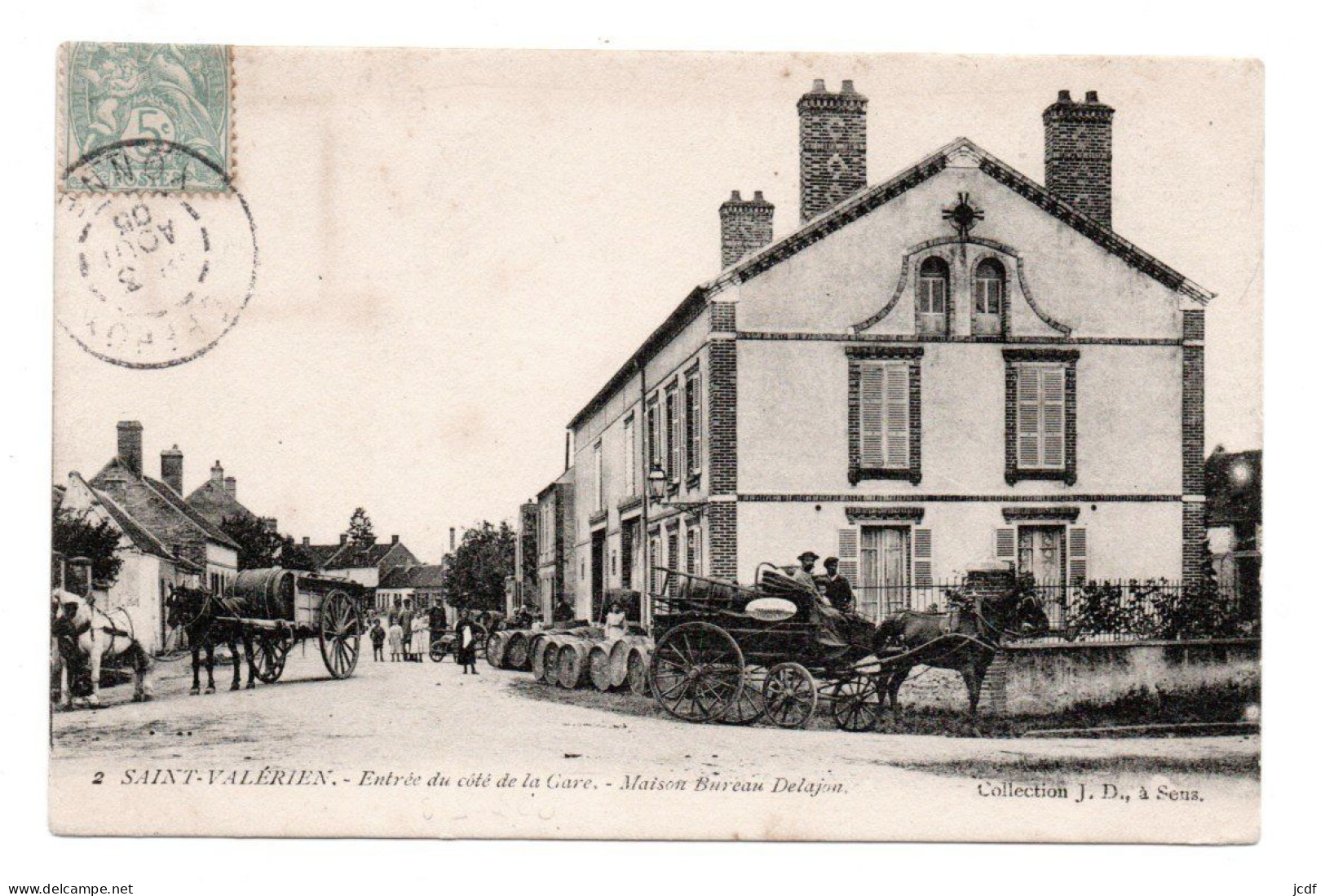 89 ST SAINT VALERIEN Entrée Du Côté De La Gare - Maison Bureau Delajon N° 2 - Coll JD 1905 - Tonnelier Négociant En Vins - Saint Valerien
