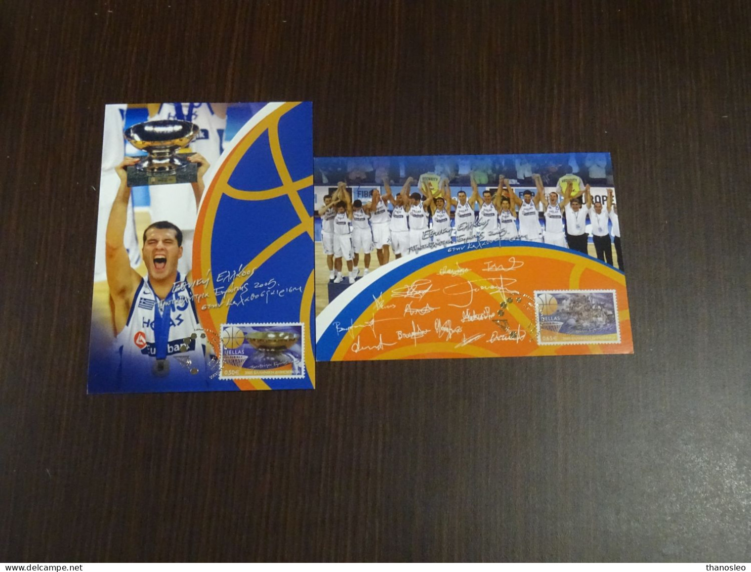 Greece 2005 Hellas European Champion In Basketball Maxi Card Set VF - Maximumkarten (MC)