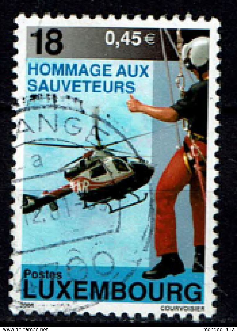Luxembourg 2001 - YT 1482 - Rescue Forces, Sauveteurs, Hélicoptère - Used Stamps