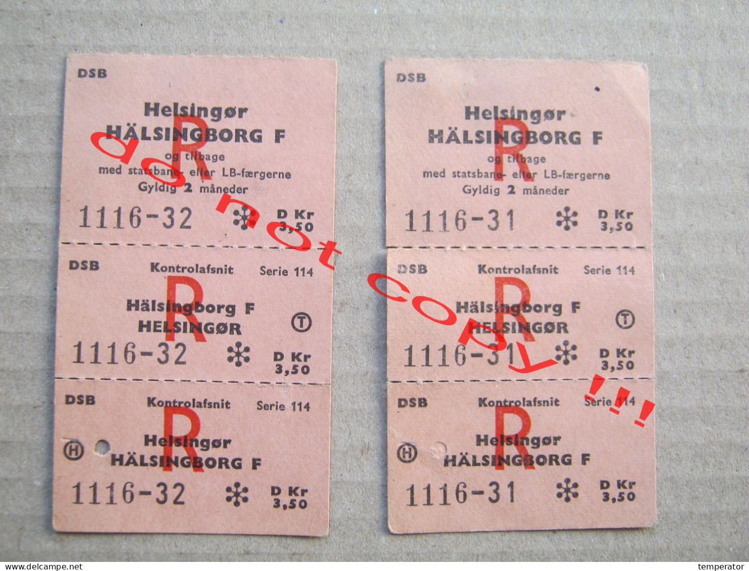 DSB/LB-Faergerne / Helsingor Hälsingborg - Boat Tickets Transportation ? - Europe