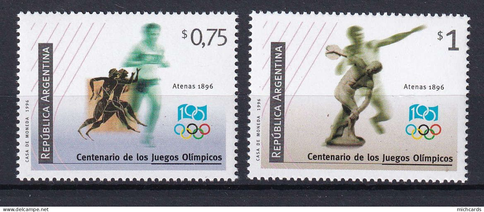 322 ARGENTINE 1996 - Y&T 1922/23 - Sport JO Atlanta Divers Disciplines - Neuf ** (MNH) Sans Charniere - Nuovi