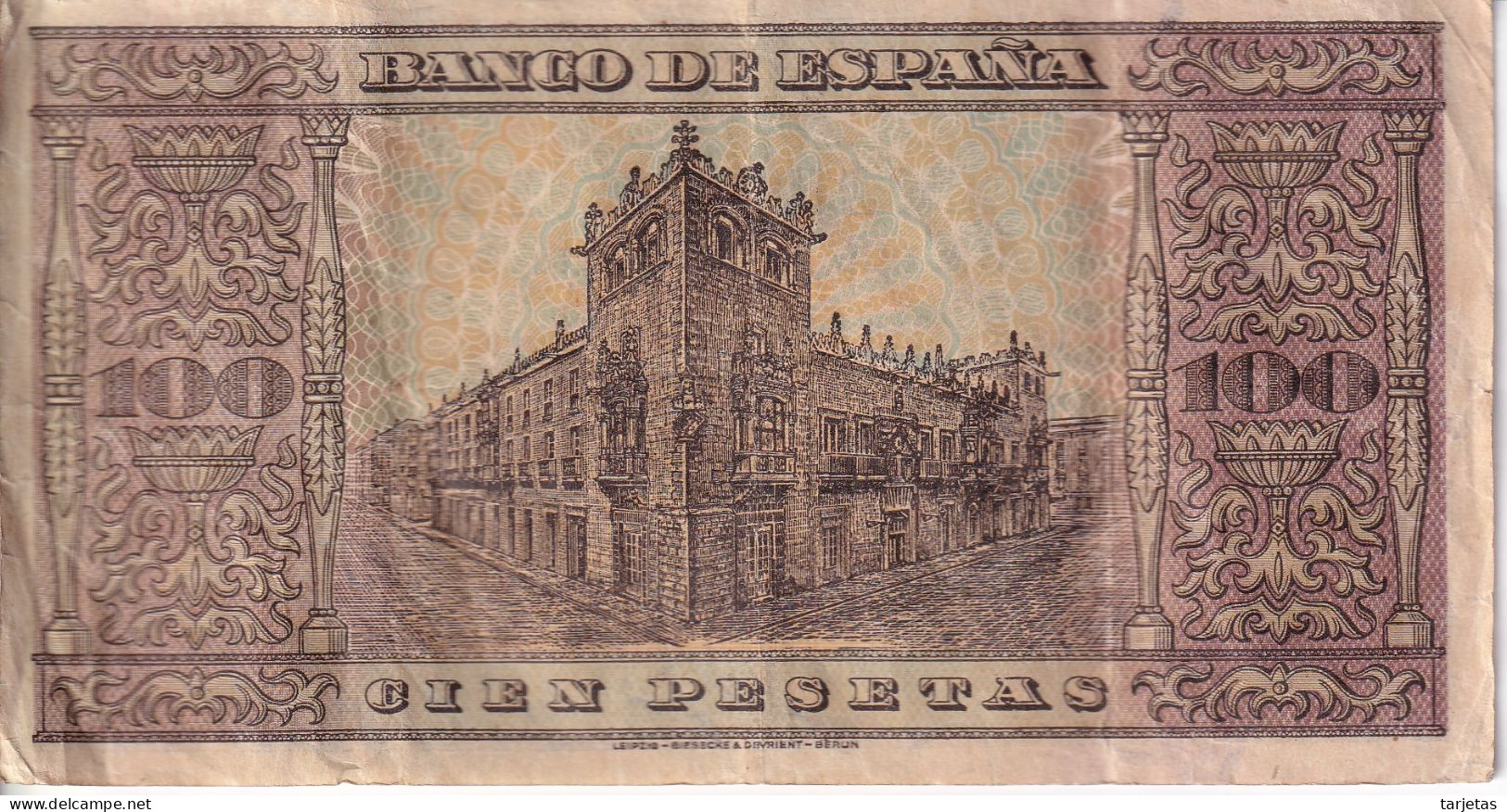 BILLETE DE ESPAÑA DE BURGOS DE 100 PTAS DEL AÑO 1938 SERIE D (BANK NOTE) - 100 Pesetas