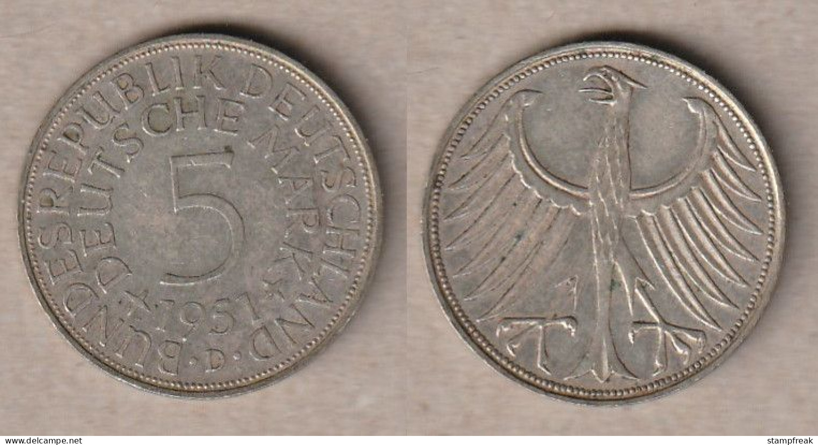 01566) Deutschland, 5 Mark 1951D - 5 Marcos