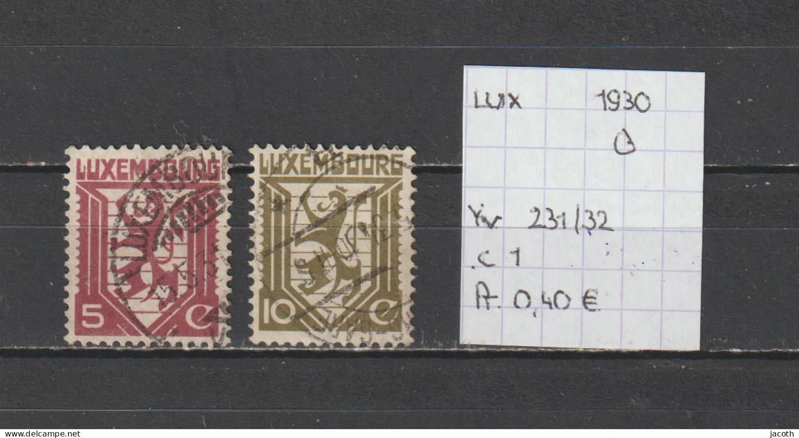 (TJ) Luxembourg 1930 - YT 231/32 (gest./obl./used) - Usados