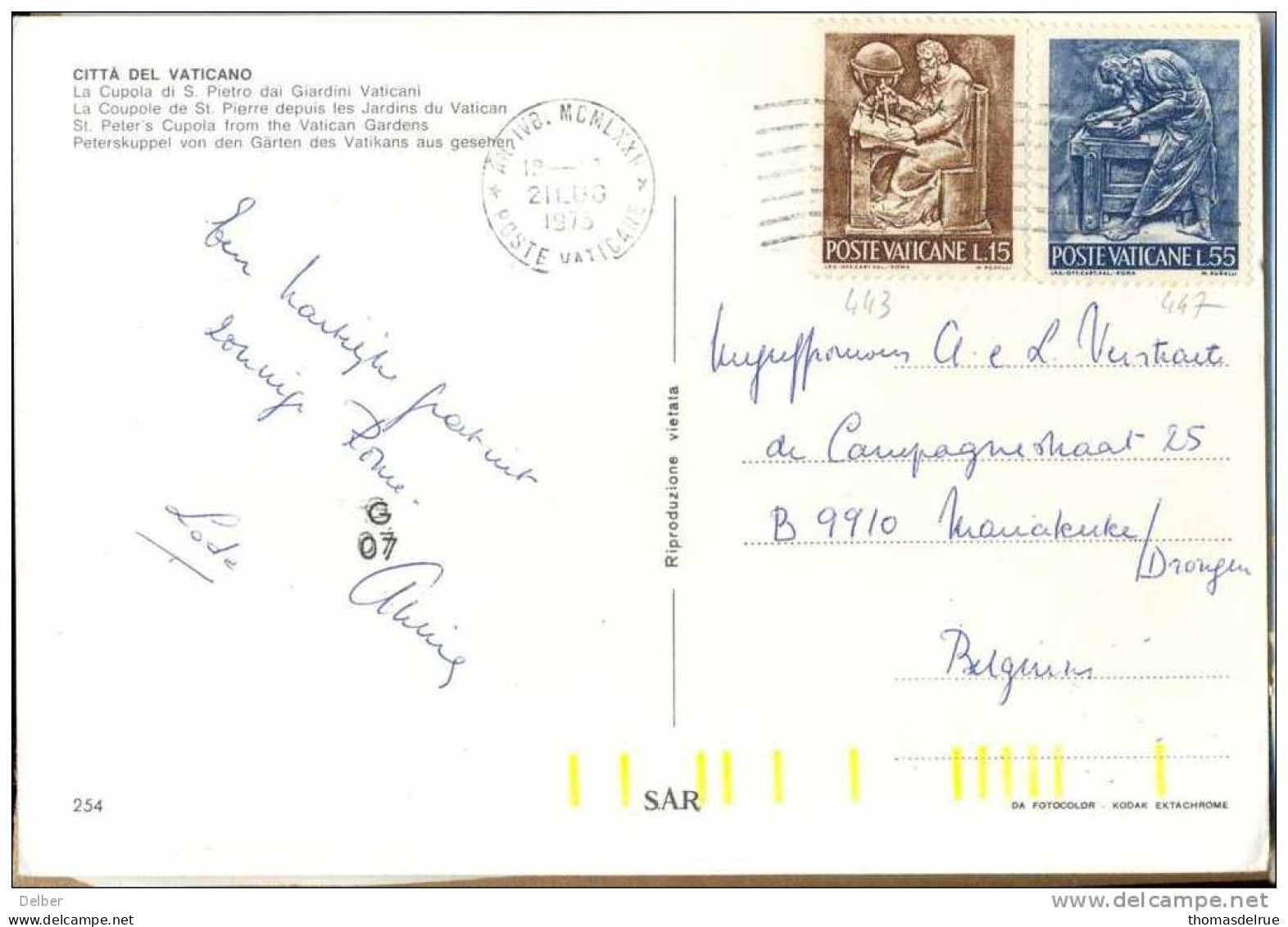 _Cc067: Y.&T.N° 443 & 447 / Postkaart >  Mariakerke - Drongen - Used Stamps