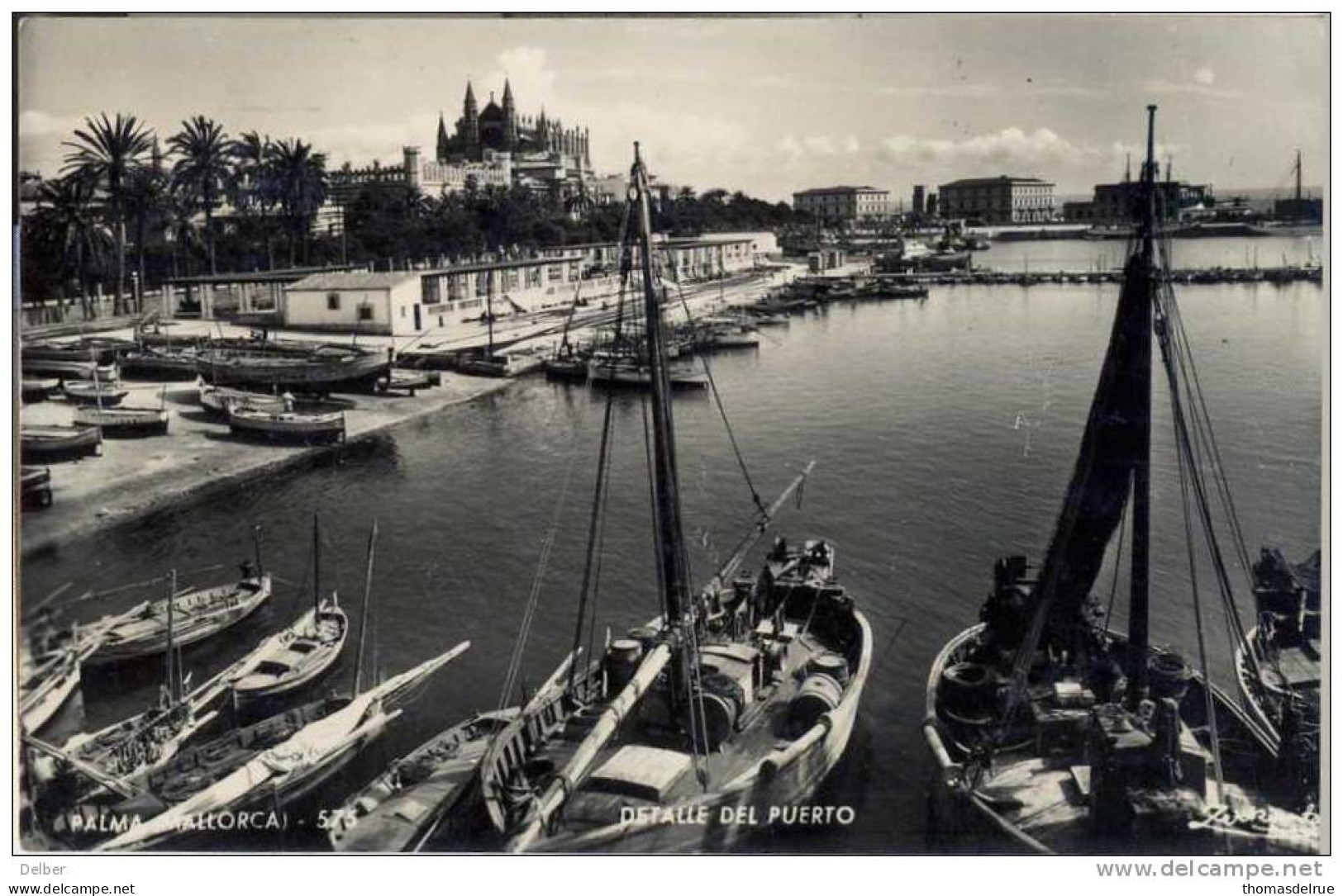 _ik672:  PALMA (MALLORCA)  DETALLE DEL PUERTO Verstuurd > Menen B  1955  Foto - La Palma