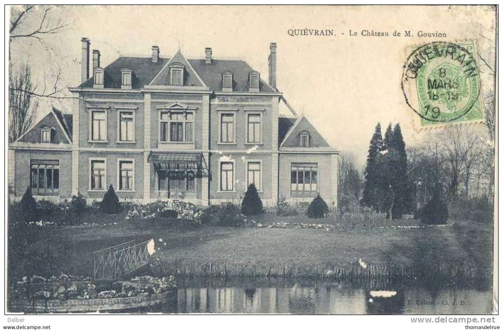 _ik679: QUIEVRAIN- Le Château De M. Gouvion.. Iets Beschadigd... Verstuurd > St Amands-Les-Eaux - Quievrain