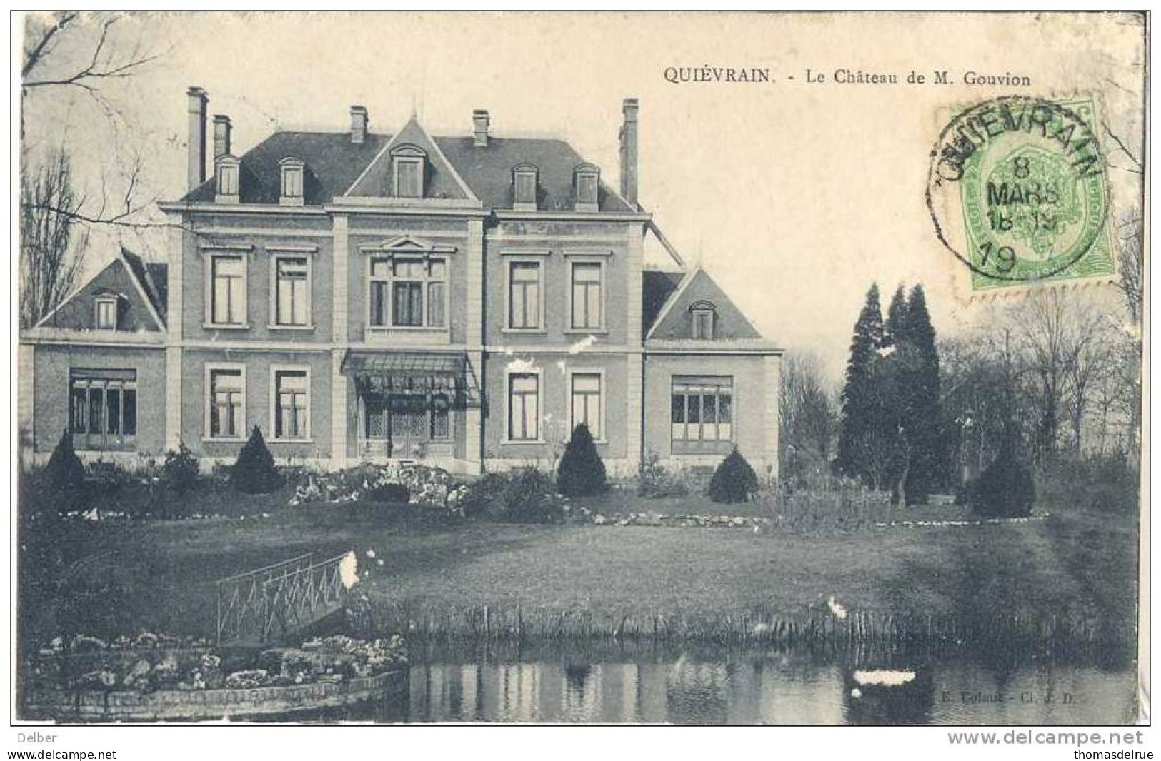 _ik679: QUIEVRAIN- Le Château De M. Gouvion.. Iets Beschadigd... Verstuurd > St Amands-Les-Eaux - Quiévrain
