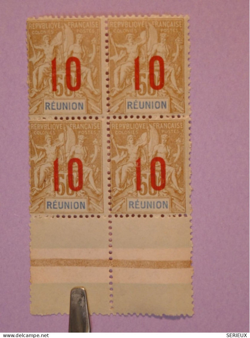 AD0 REUNION   BEAU BLOC  DE 4 N° 78. 10 ESPACéS ?  NEUF ** +++ - Unused Stamps