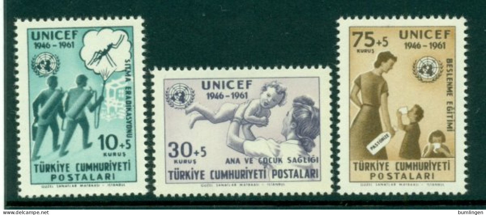 TURKEY 1961 Mi 1827-29** 15th Anniversary Of UNICEF [L3982] - UNICEF