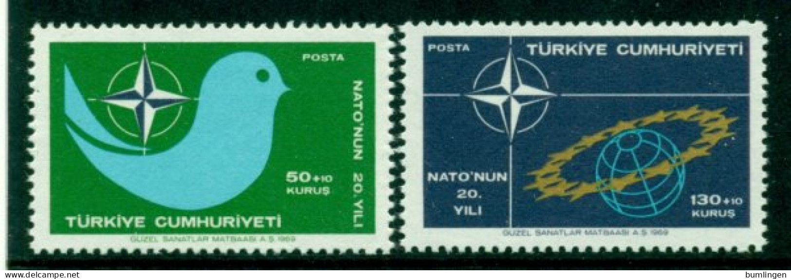 TURKEY 1969 Mi 2120-21** 20th Anniversary Of NATO [L3983] - OTAN
