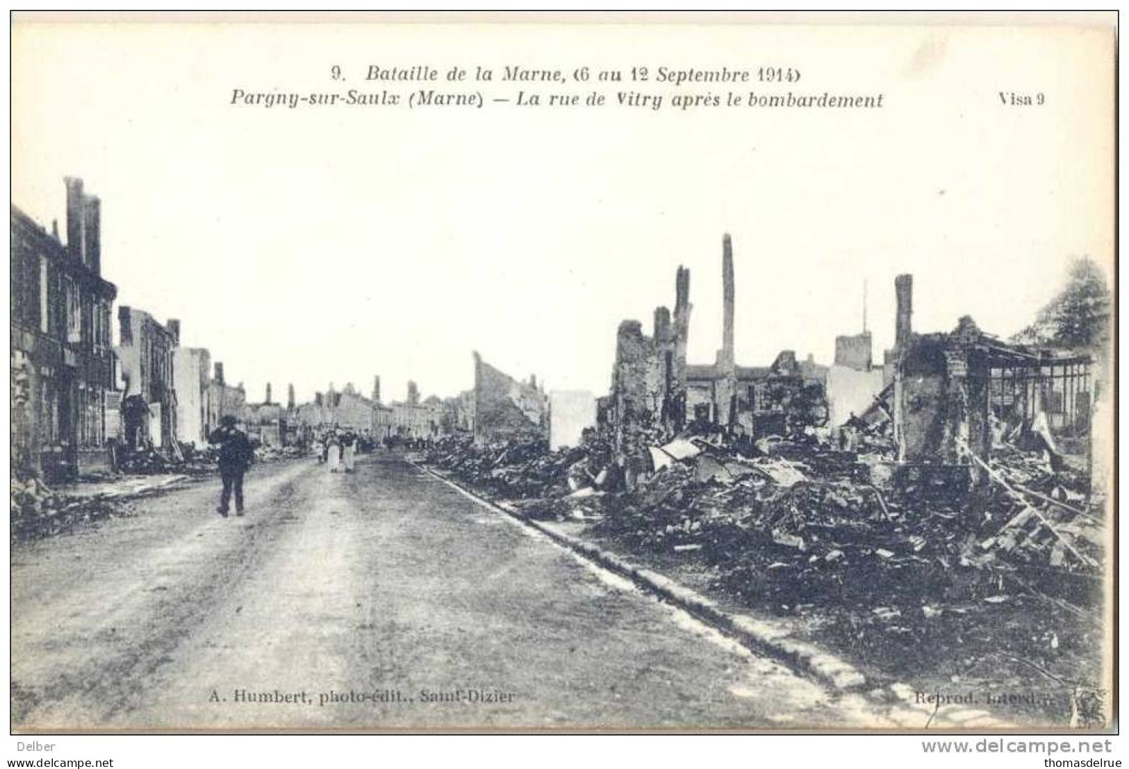 _N125: Pargny-sur-Saulx(Marne) - La Rue De Vitry Après Le Bombardement... - Pargny Sur Saulx