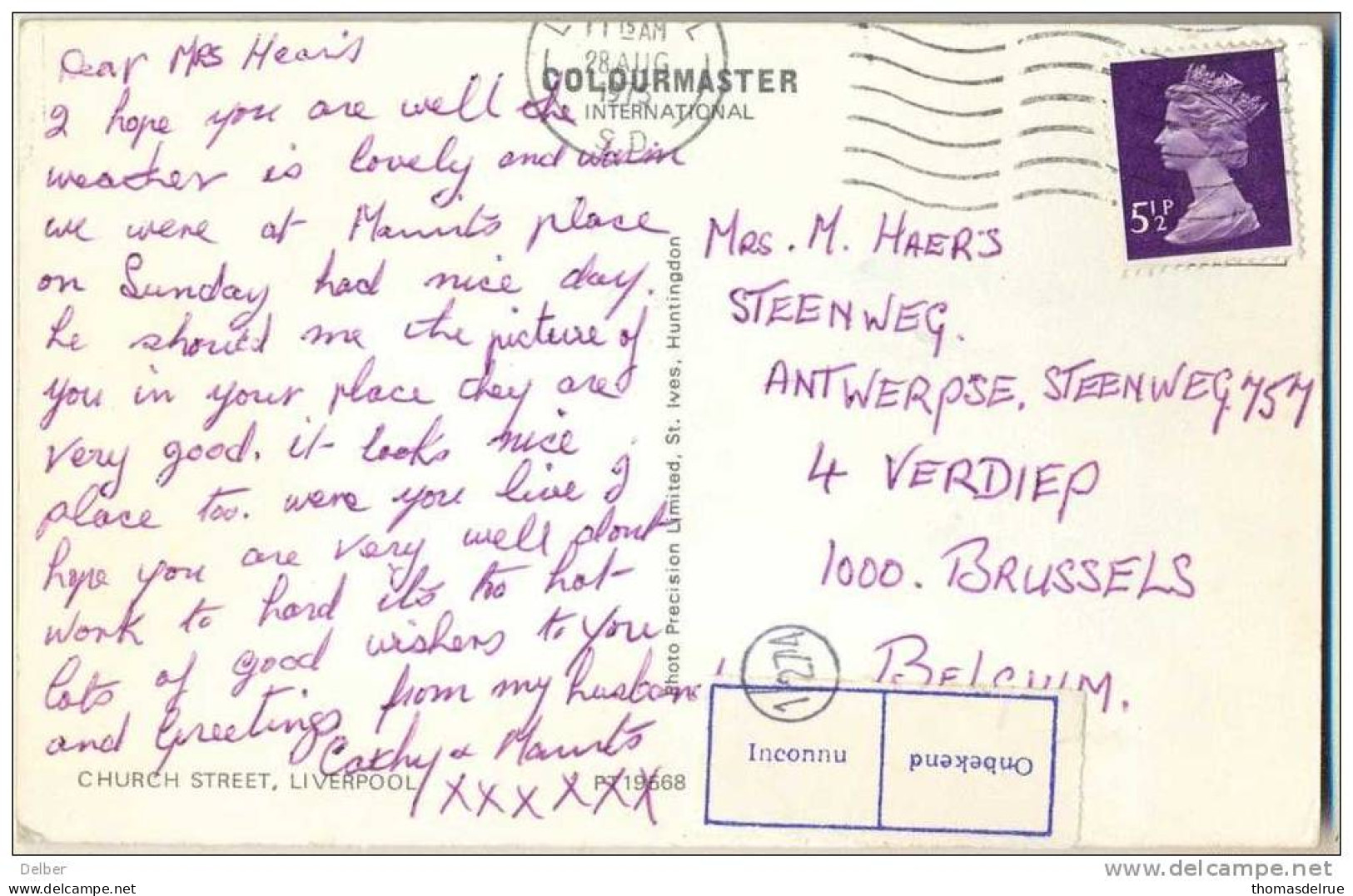 _N056: Greethings From BORNEMOUTH > Bruxelles + Rebuts.. - Bournemouth (ab 1972)