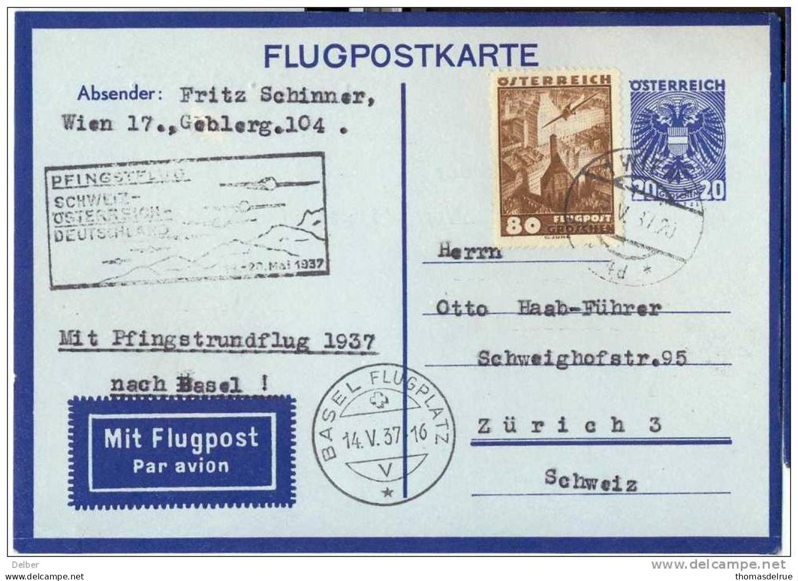 _ik606:Mit Pfingstrundflug 1937 Nach Basel - Sonstige & Ohne Zuordnung
