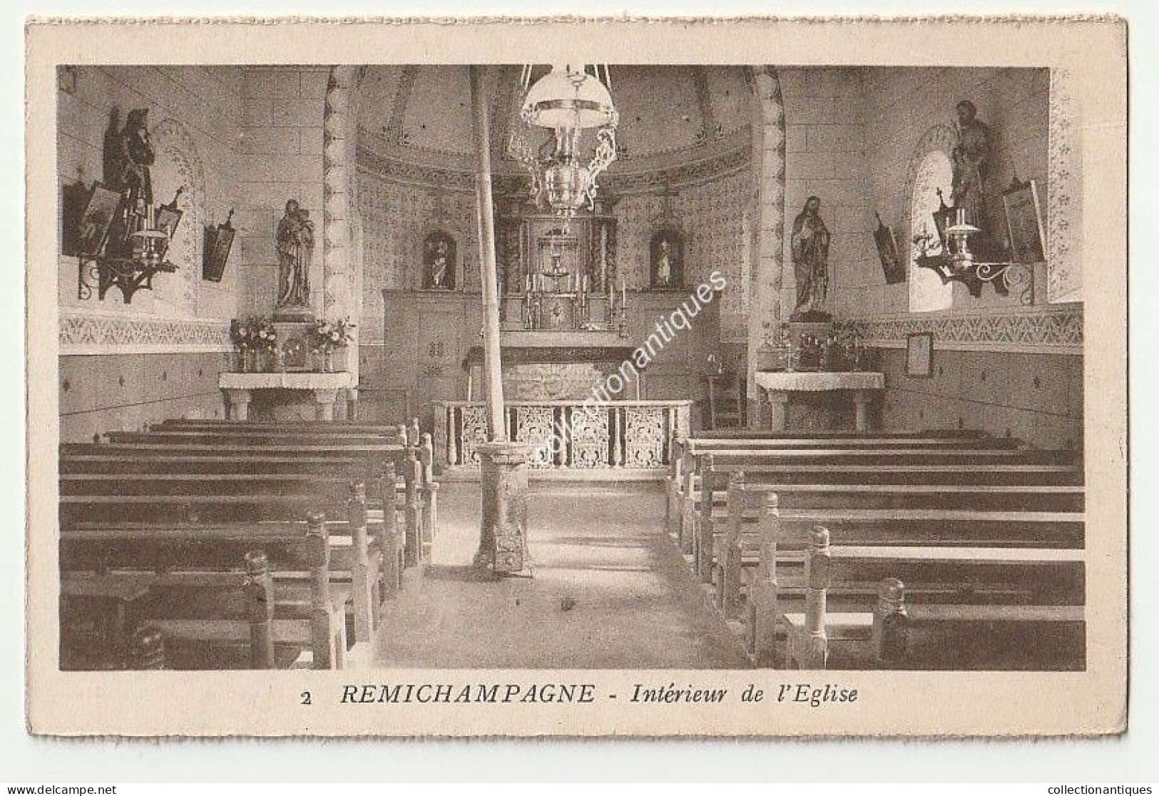 CPA Remichampagne - Intérieur De L'Eglise - Non Circulée - Divisée - Phototypie Moderne Bruxelles - Vaux-sur-Sûre