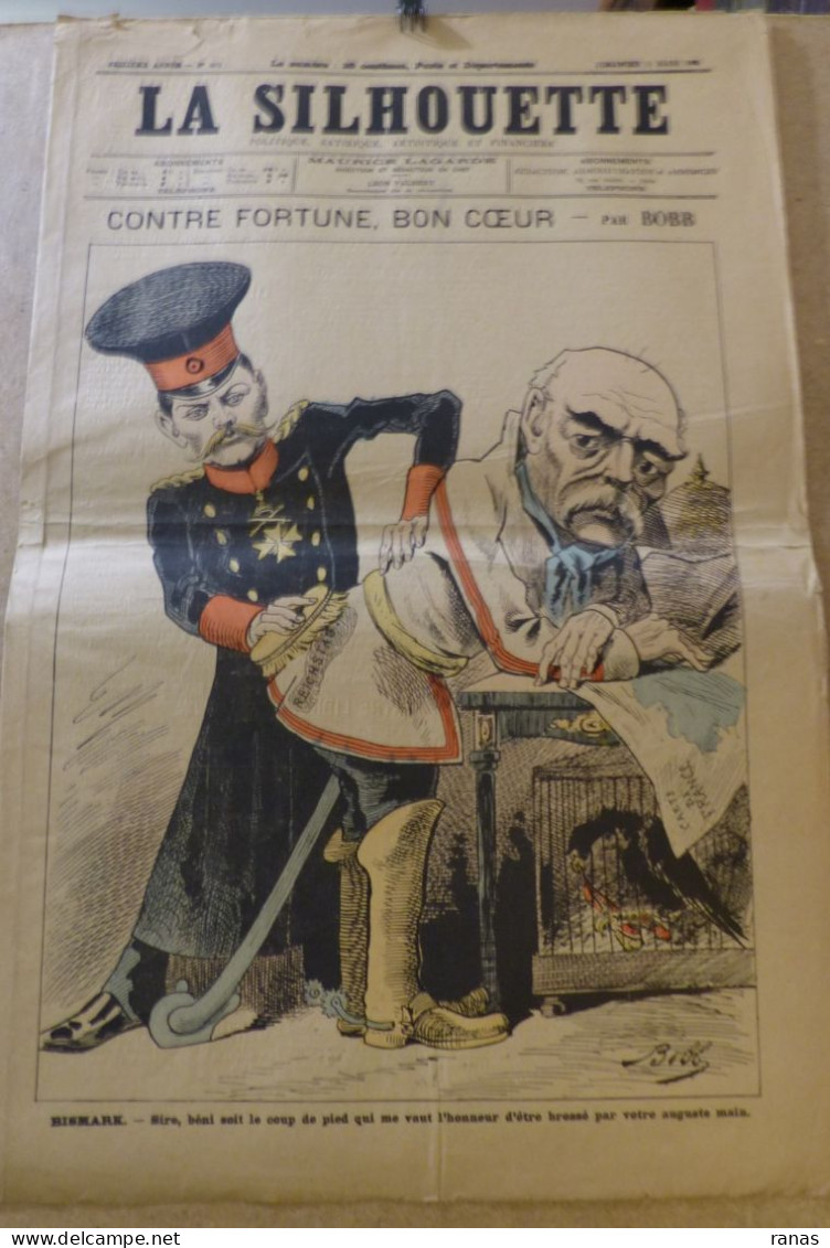 Revue Journal La Silhouette Satirique Caricature 50 X 32 Germany Allemagne Bismarck N° 993 De 1895 BOBB - 1850 - 1899