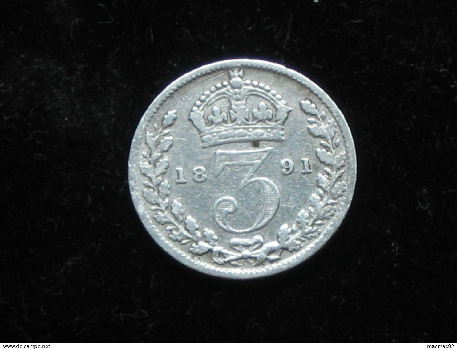 Grande Bretagne 3 Pence 1891  Victoria  - Great Britain  ***** EN ACHAT IMMEDIAT ***** - F. 3 Pence