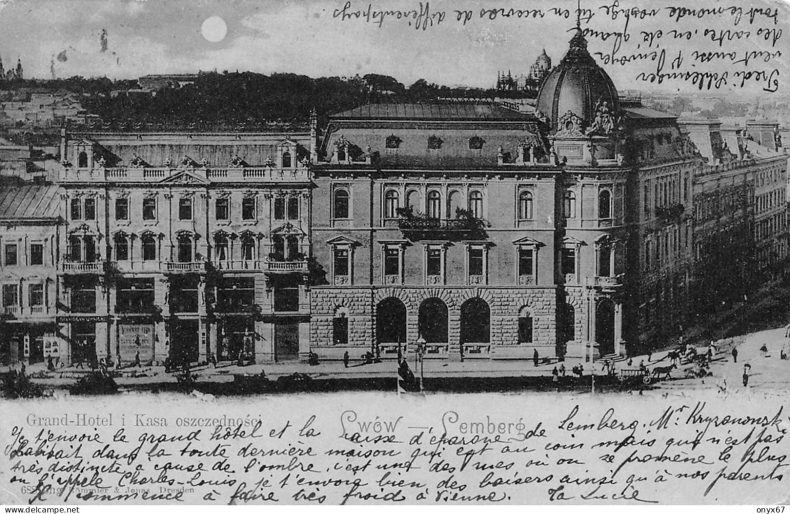 LWOW-LVOV-LVIV-LEMBERG-Ukraine-Ukrainian-Grand Hotel I Kasa Oszczednosci-Caisse D'Epargne- 1898 - - Ucrania