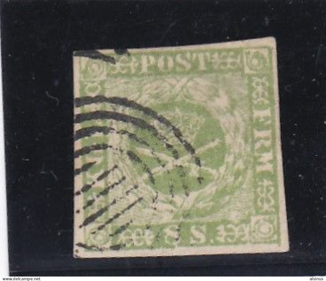 DANEMARK - 1858/63 - N° 9 - 8 S VERT - OBLITERE - Used Stamps