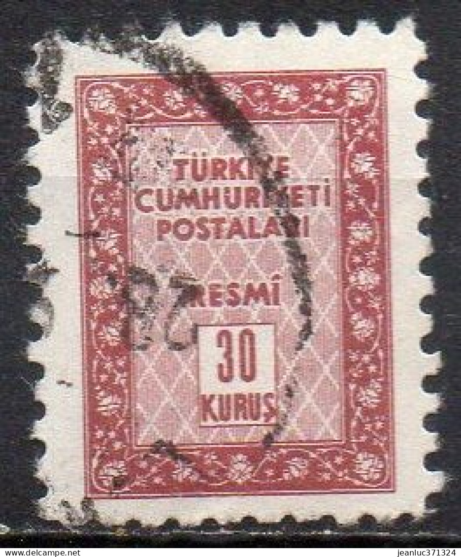 TURQUIE N° Serv 68 O Y&T 1960 30k Brun Rouge - Dienstmarken