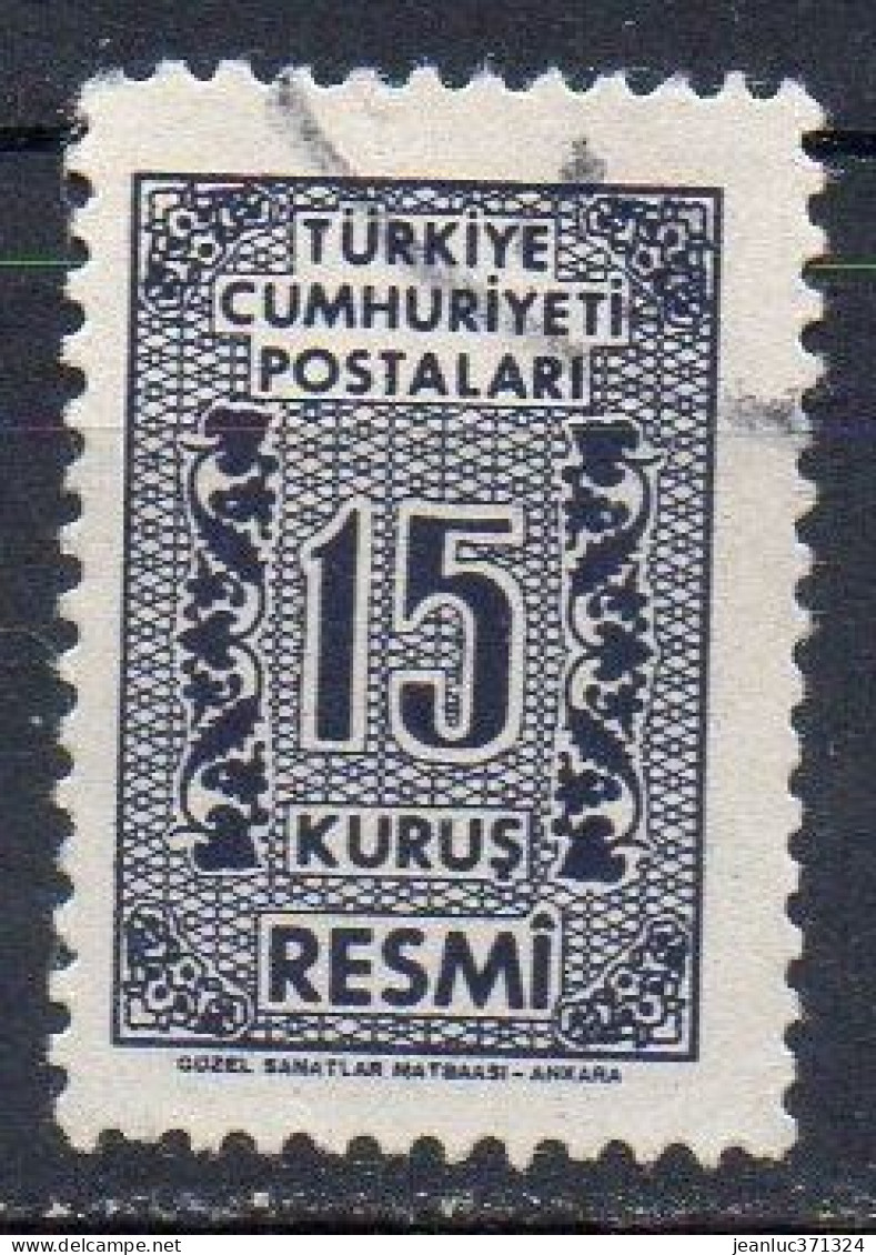 TURQUIE N° Serv 77 O Y&T 1962 15 K Gris - Dienstmarken