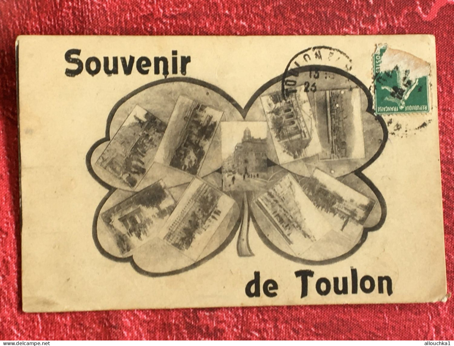 CPA - Thème Souvenir De Toulon - Pensée Trèfle Carte Postale-Postcard-timbre Arraché - Saluti Da.../ Gruss Aus...
