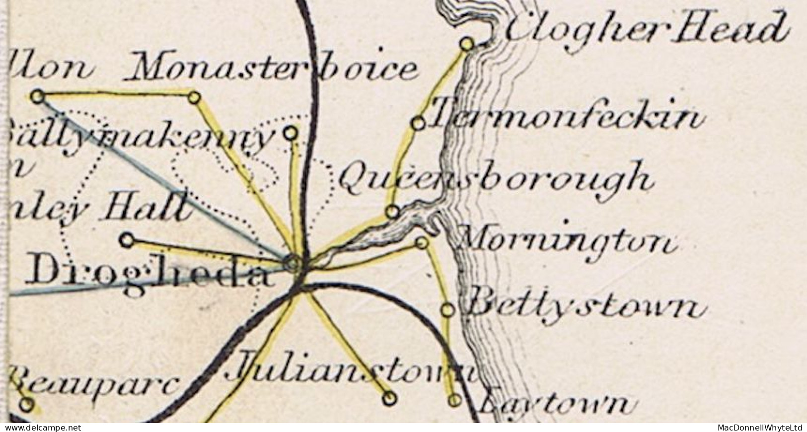 Ireland Louth 1842 Env To Pitlochry With Unframed "No3" RH Of Termonfeckin And DROGHEDA/PENNY POST - Vorphilatelie