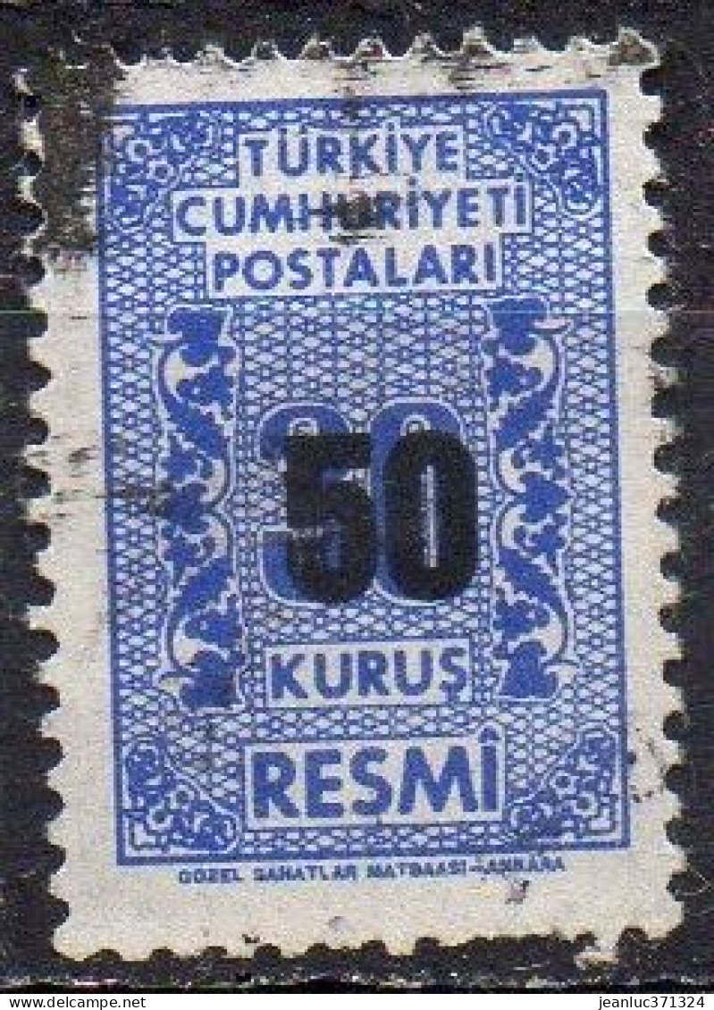 TURQUIE N° Serv 80 O Y&T 1963 N° 79 50 K Surchargé - Dienstzegels