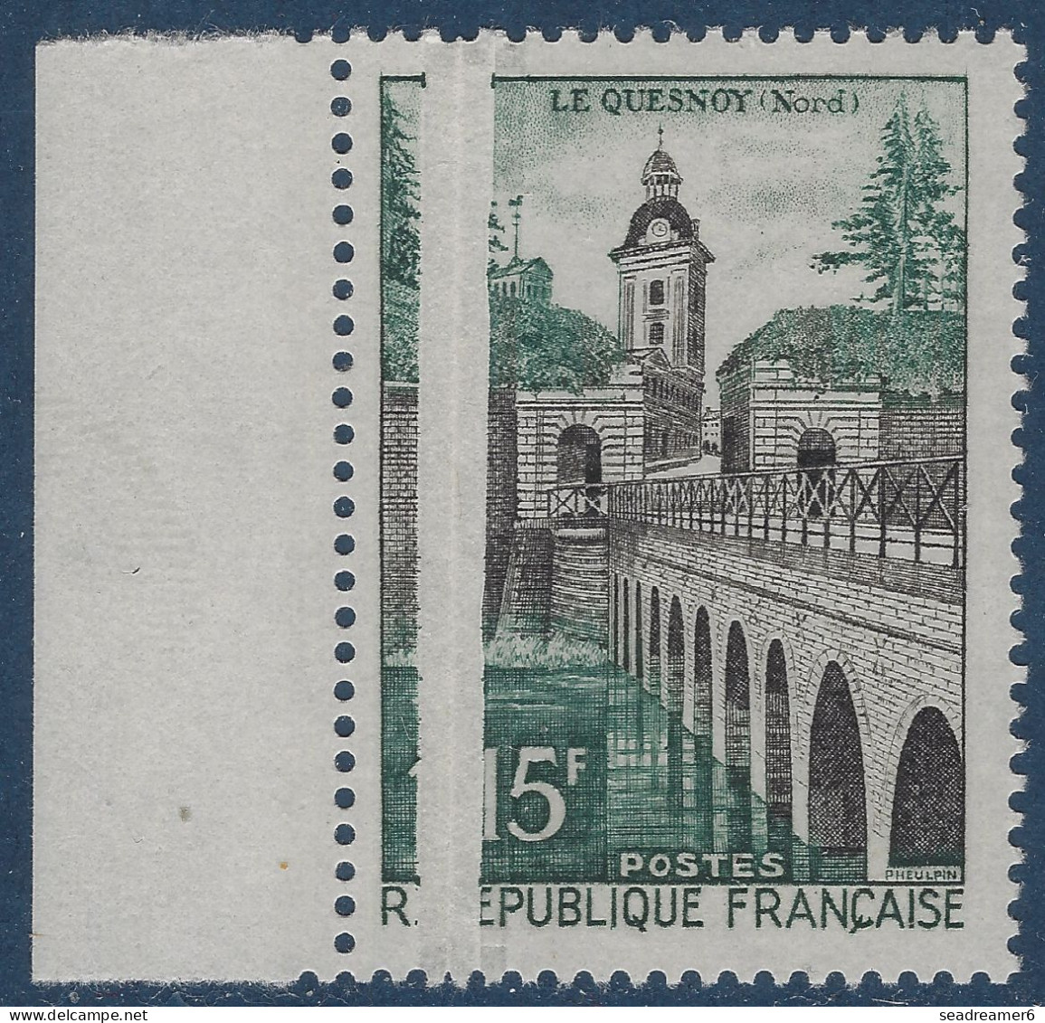 France 1957 Le Quesnoy N°1106** Superbe & Important Pli D'accordéon RR Sur Moderne Signé CALVES - Neufs