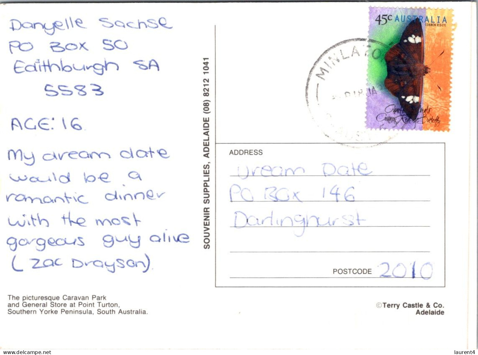 6-12-2023 (1 W 31) Australia - SA - Port Turton (posted With Butterfly Stamp) - Other & Unclassified