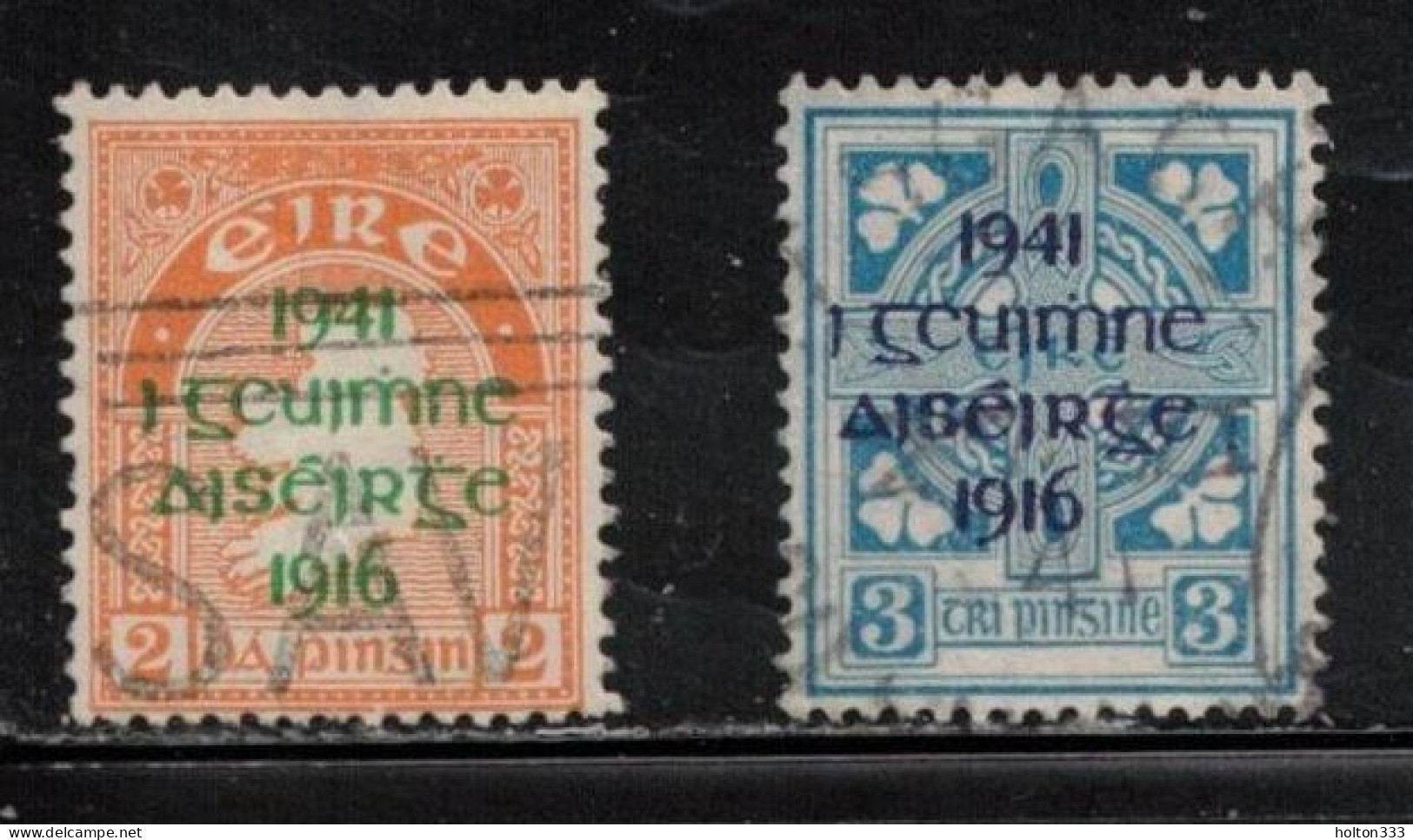 IRELAND Scott # 118-9 Used - Overprinted  In Memory Of The Rebellion - Gebraucht