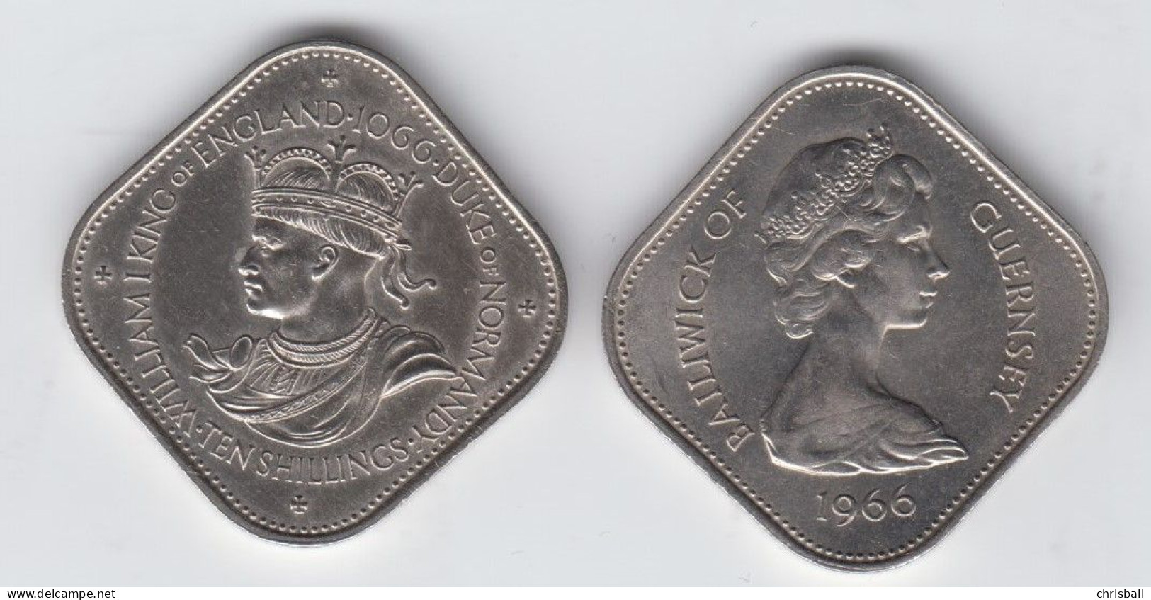 Guernsey Coin  Ten Shillings 10/- 1966 Norman Conquest Uncirculated - Guernesey