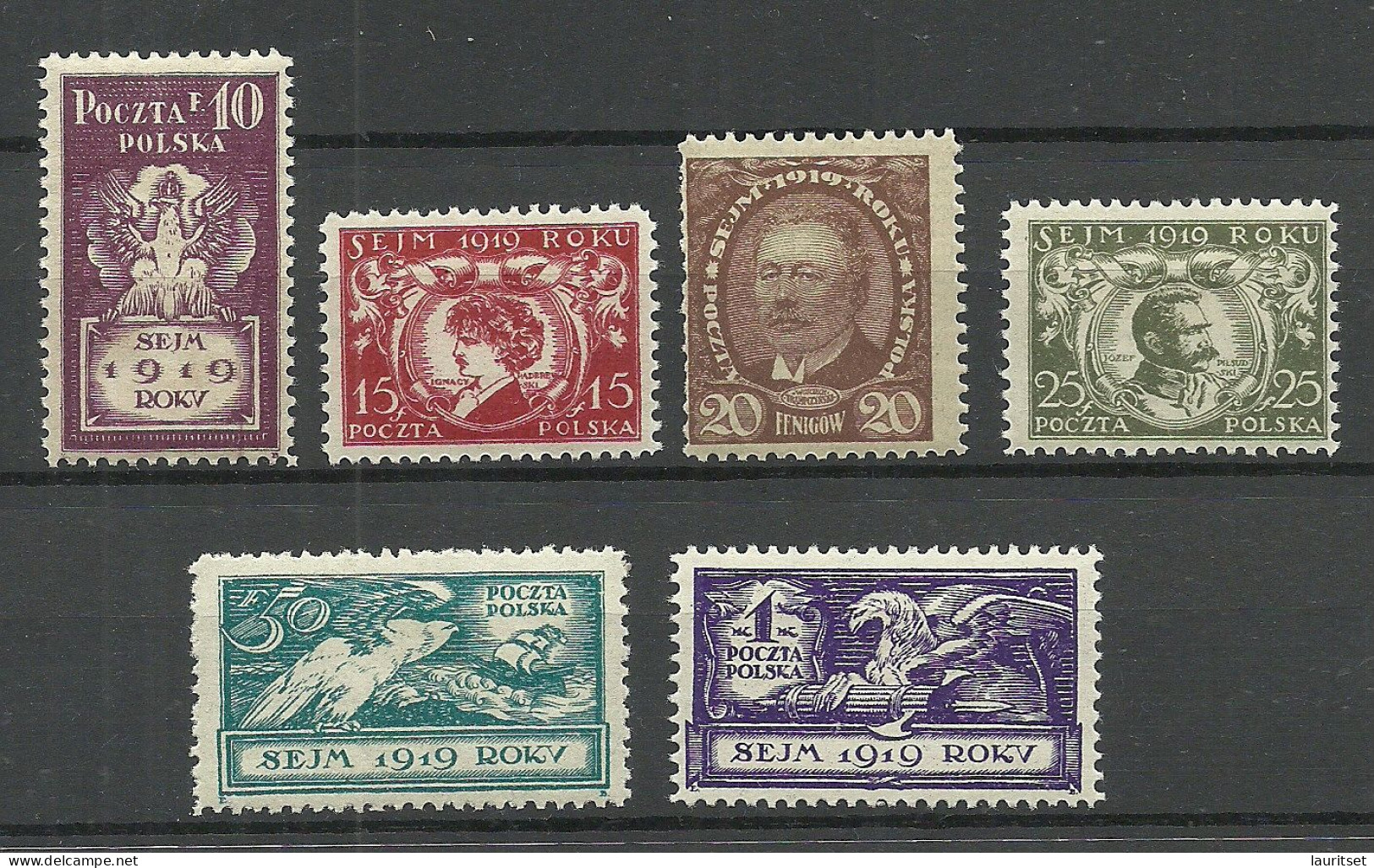 POLEN Poland 1919 Michel 123 - 129 * - Nuevos