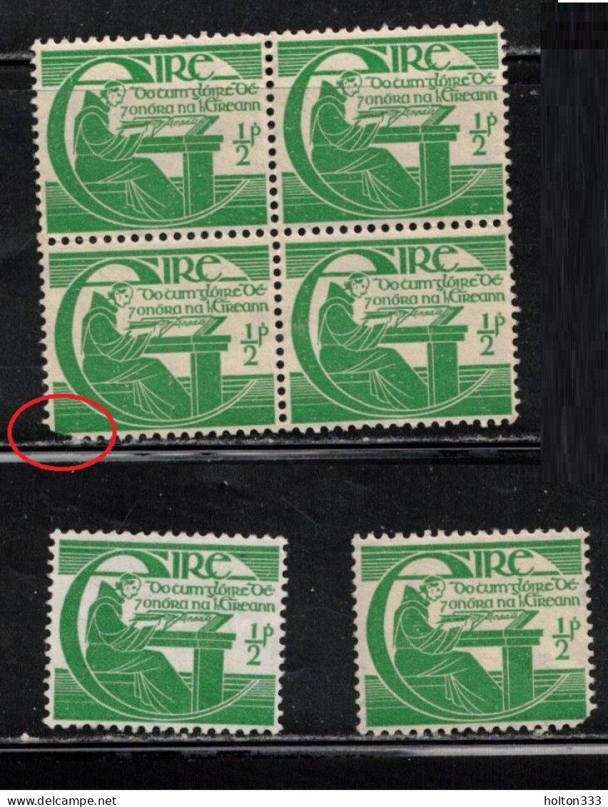 IRELAND Scott # 128 MNH Block + 2 Singles - Br Michael O'Clery - Unused Stamps