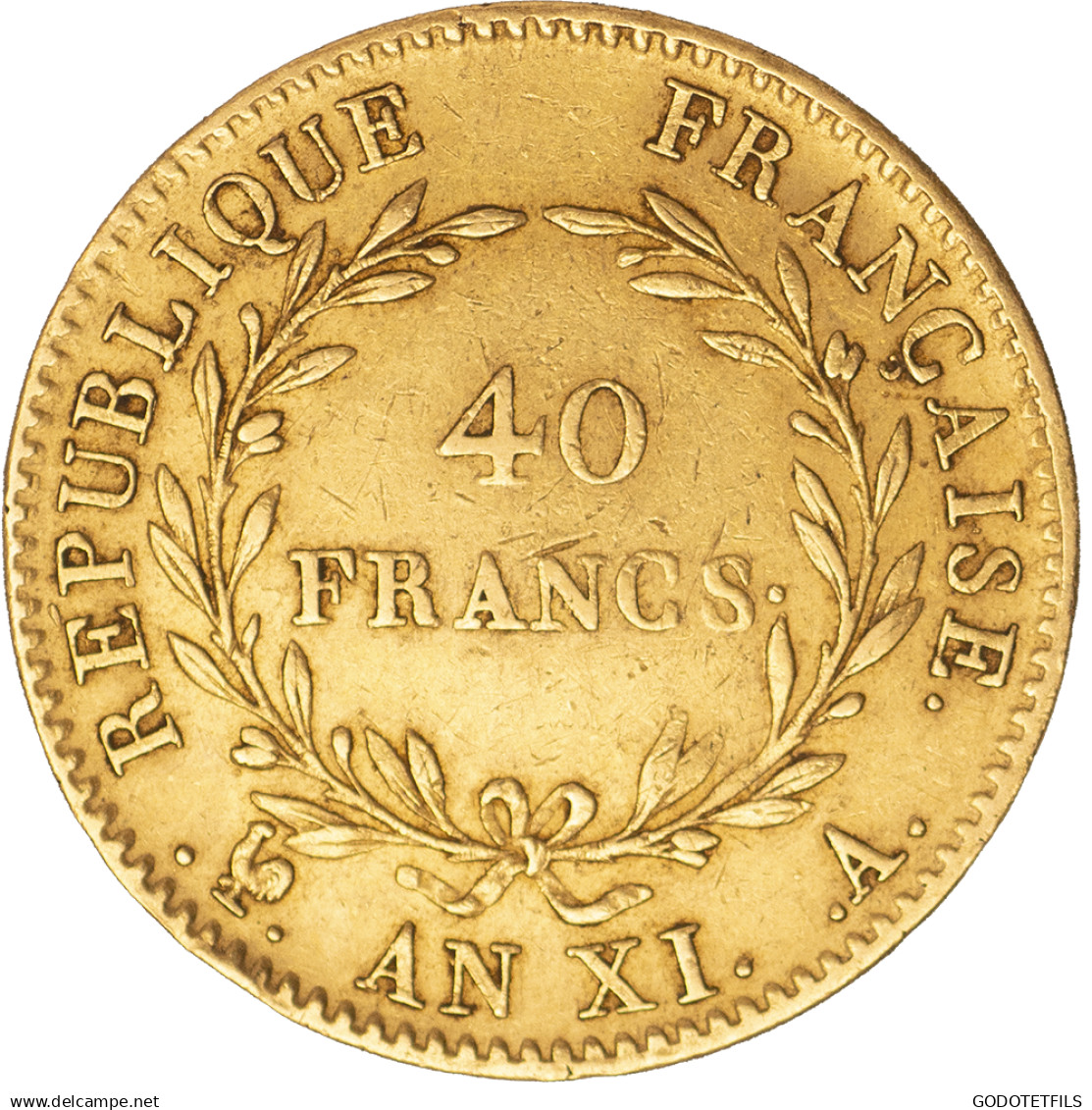 Bonaparte Premier Consul- 40 Francs Napoléon Ier An 11 (1803) Paris - 40 Francs (gold)