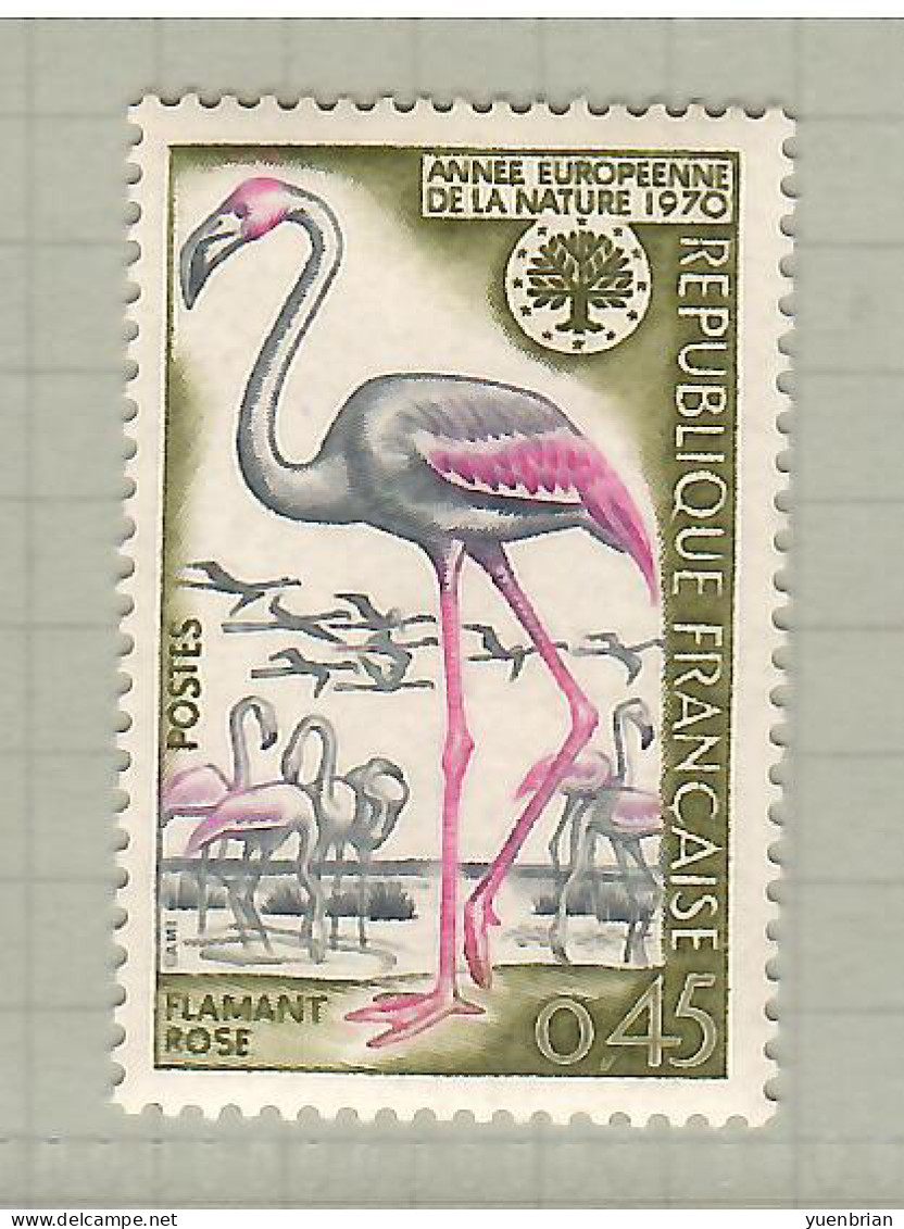 France 1970, Bird, Birds, 1v, MNH** - Flamingos