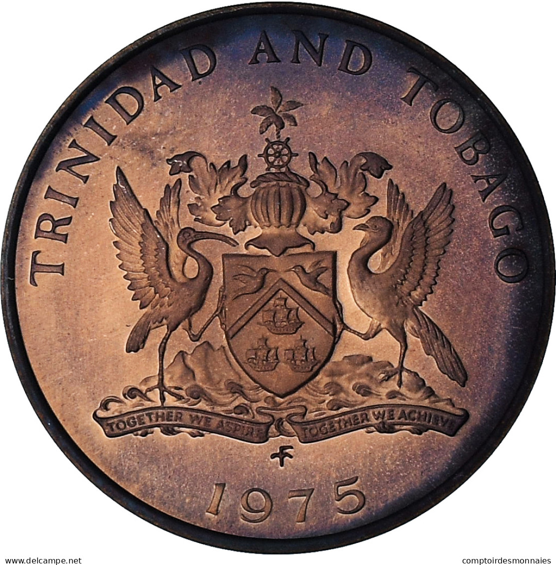 Trinité-et-Tobago, 5 Cents, 1975, Proof, SPL+, Bronze, KM:26 - Trinidad En Tobago