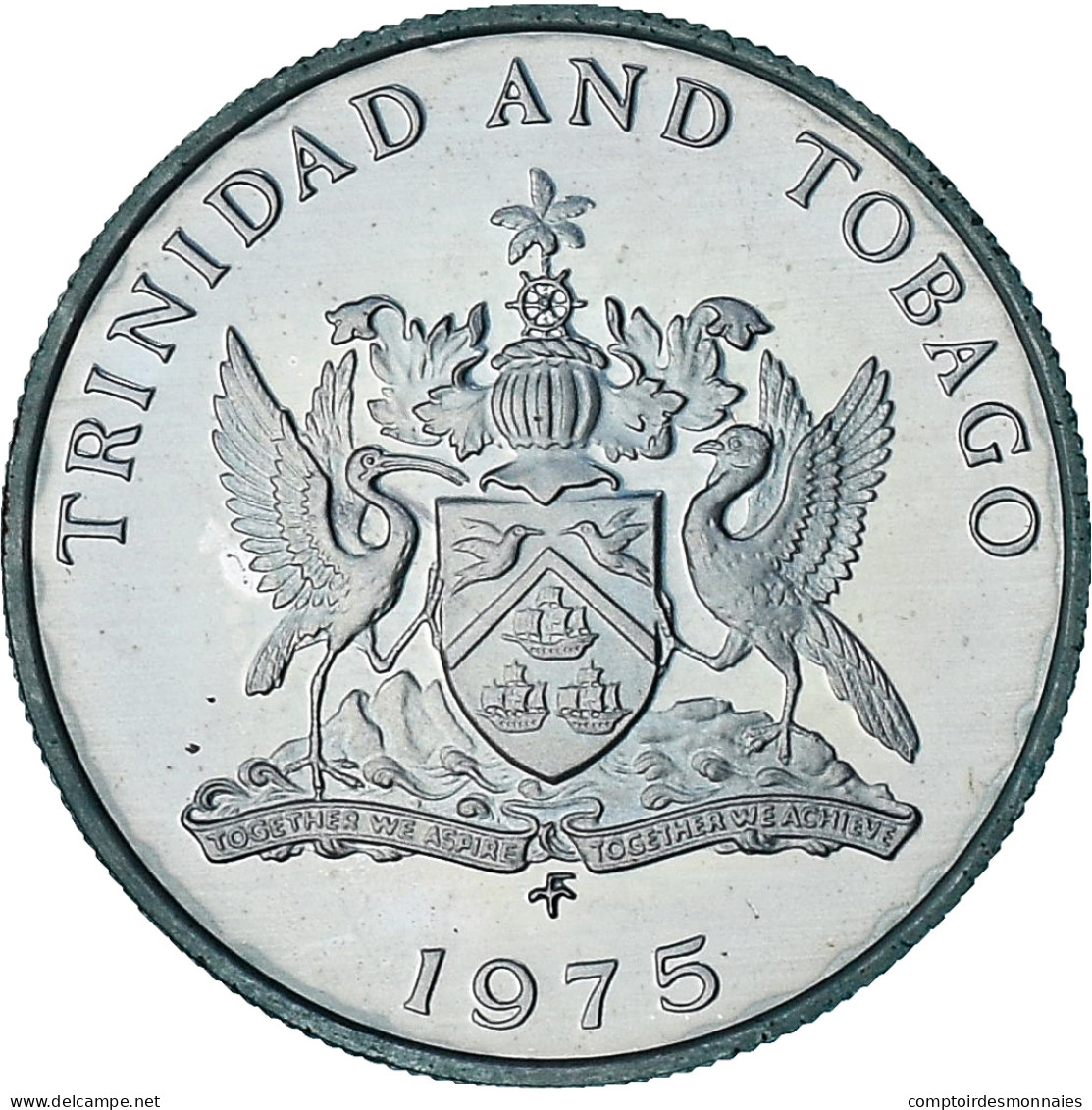 Trinité-et-Tobago, 25 Cents, 1975, Proof, SPL+, Du Cupronickel, KM:28 - Trinidad & Tobago