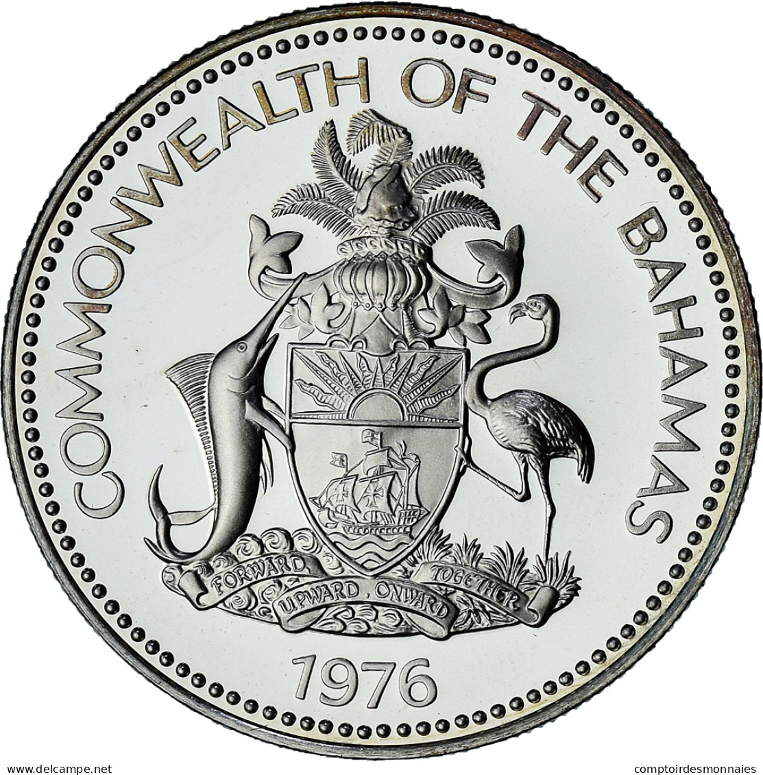 Bahamas, Elizabeth II, Dollar, 1976, Proof, SPL+, Argent, KM:65a - Bahama's
