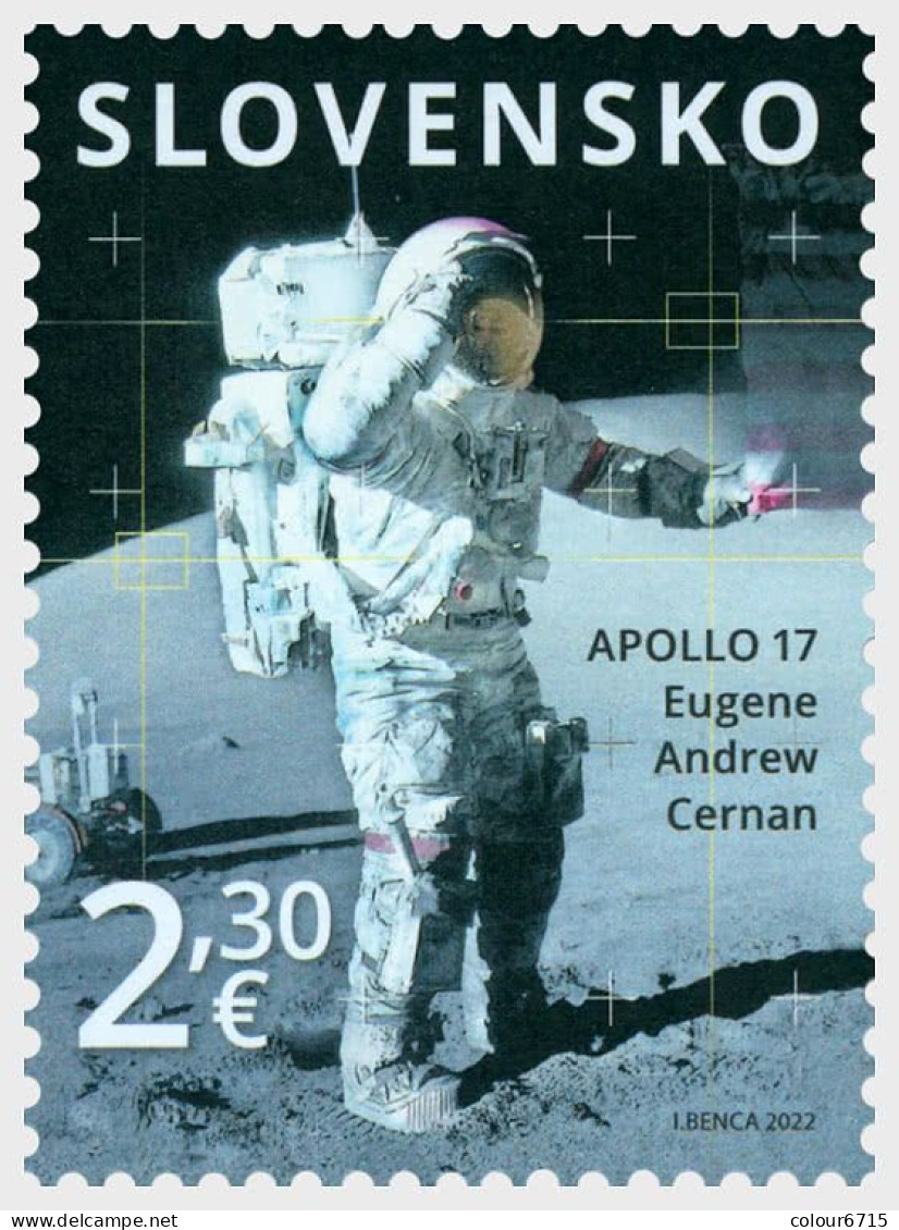 Slovakia 2022 The 50th Anniversary Of The Apollo 17 - Eugene Andrew Cernan Stamp 1v MNH - Neufs