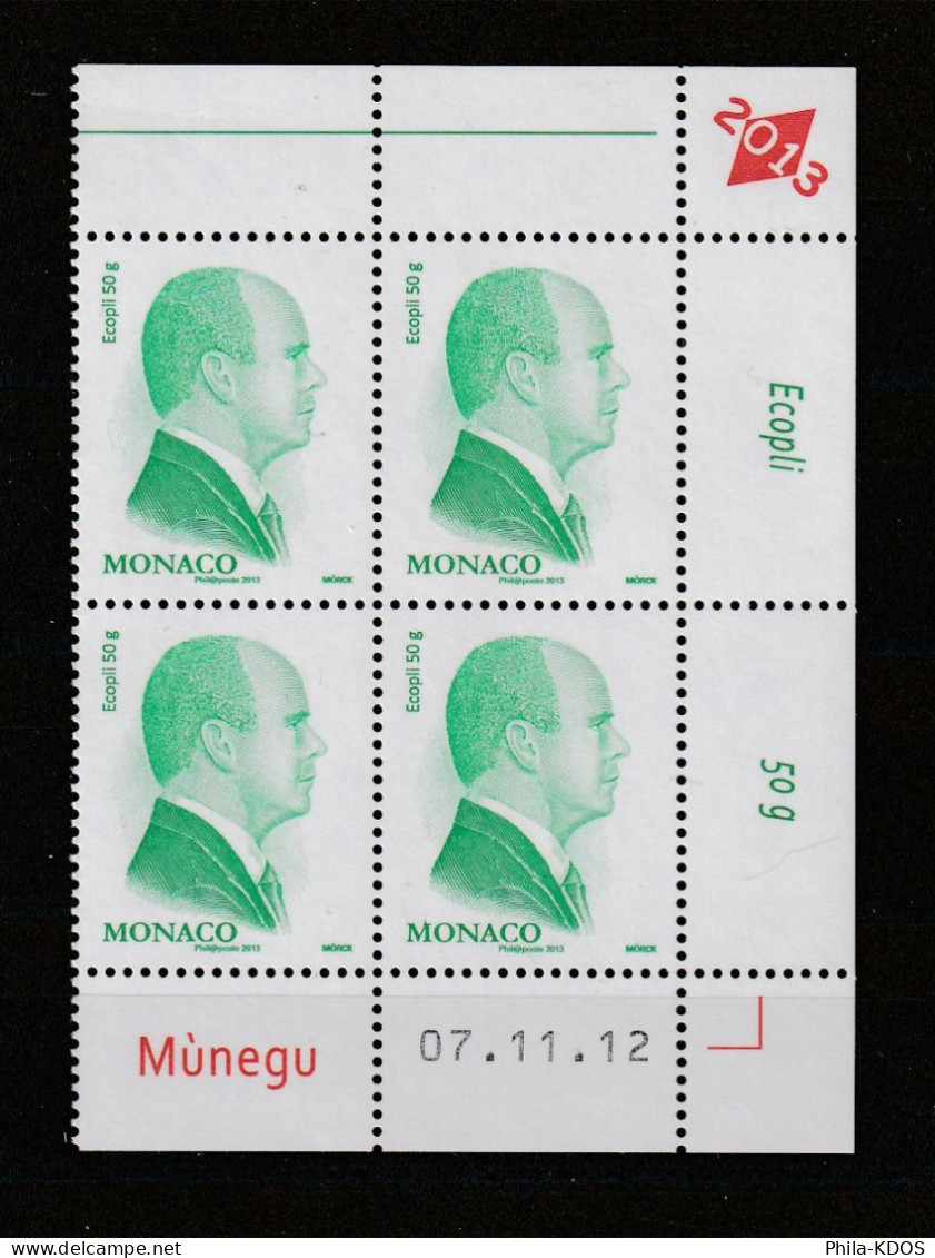 2012 " ALBERT II, PRINCE DE MONACO " Sur Série Neuve ** MNH En Bloc De 4 Coin Daté. N° YT 2851 à 2855. A Saisir !!! - Neufs