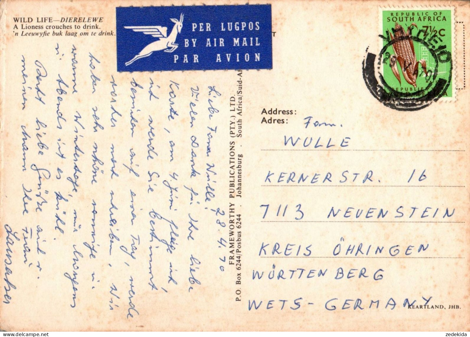 G8239 -  Luftpost Luftpost Airmail Südafrika - Briefe U. Dokumente