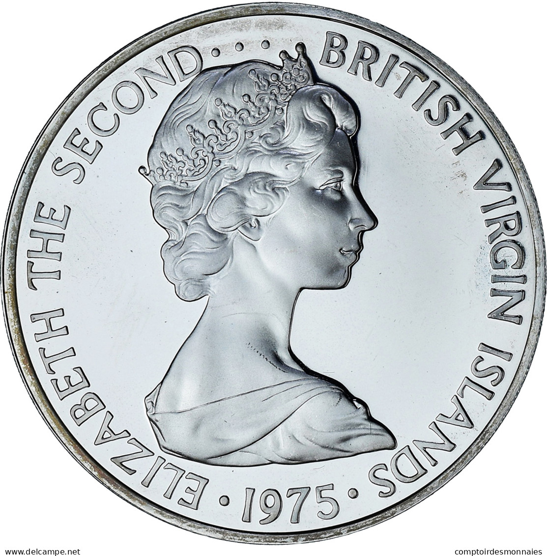 Îles Vierges Britanniques, Elizabeth II, Dollar, 1975, Proof, FDC, Du - Islas Vírgenes Británicas