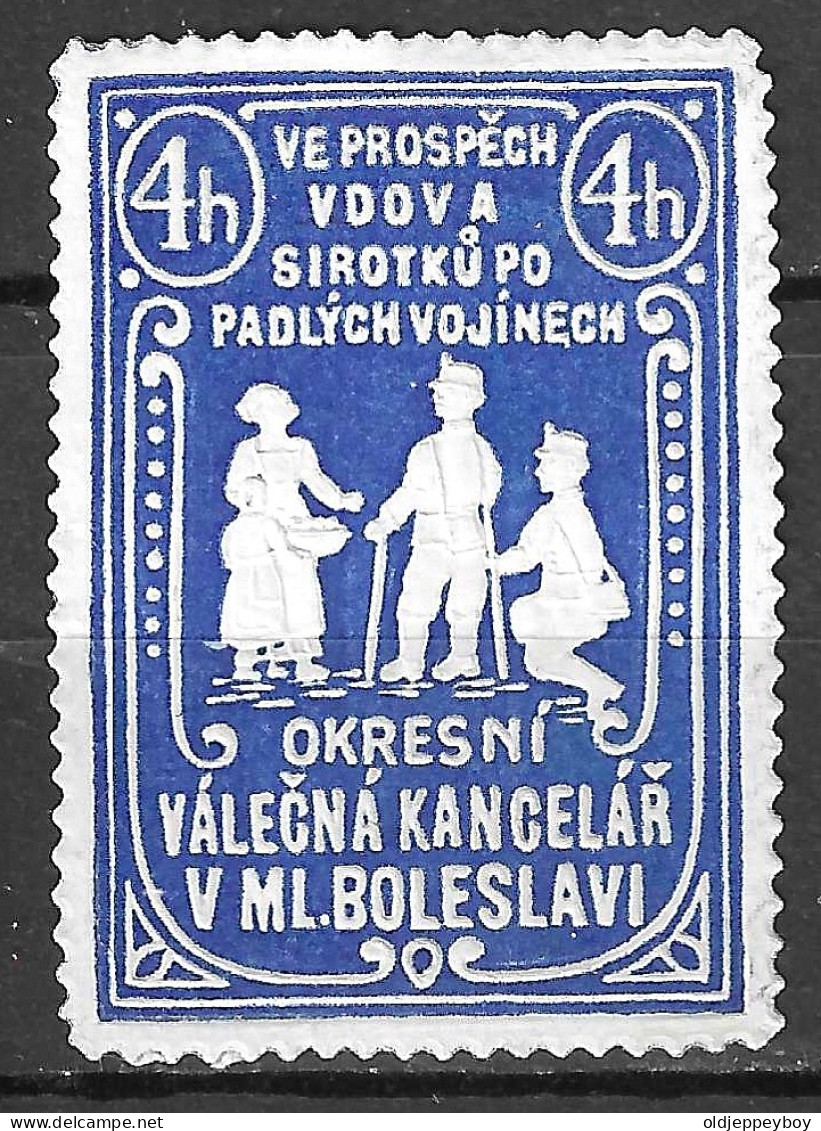 Czechoslovakia,Czech-BOLESLAVI-OKRESNI VÁLEČNÁ KANCELAR (DISTRICT WAR OFFICE) 4h,Cinderella Stamp Relief - Militaria