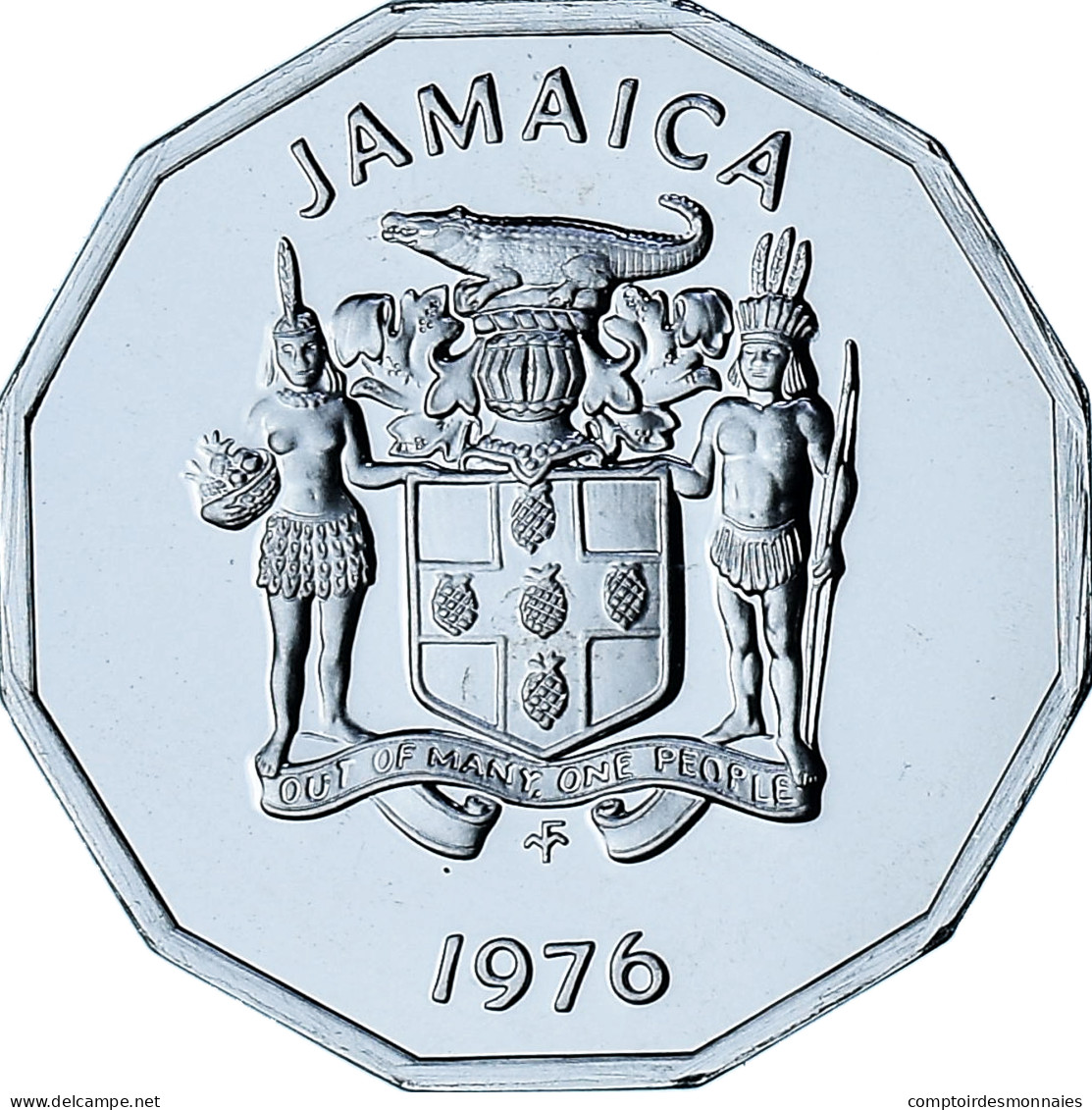 Jamaïque, Cent, 1976, Franklin Mint, Proof, FDC, Aluminium, KM:68 - Jamaique