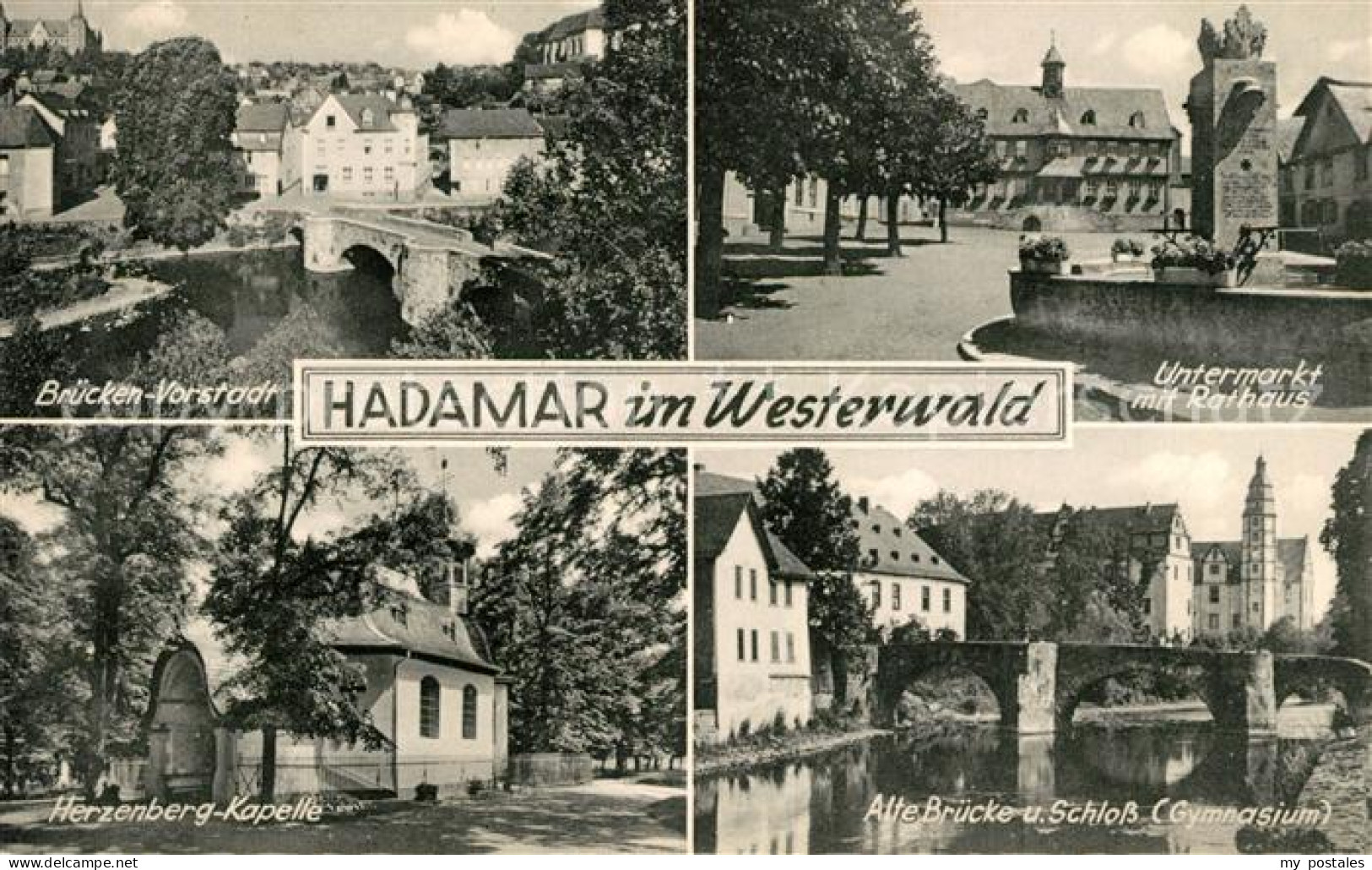 43099511 Hadamar Westerwald Brueckenvorstadt Untermarkt Brunnen Rathaus Herzenbe - Hadamar
