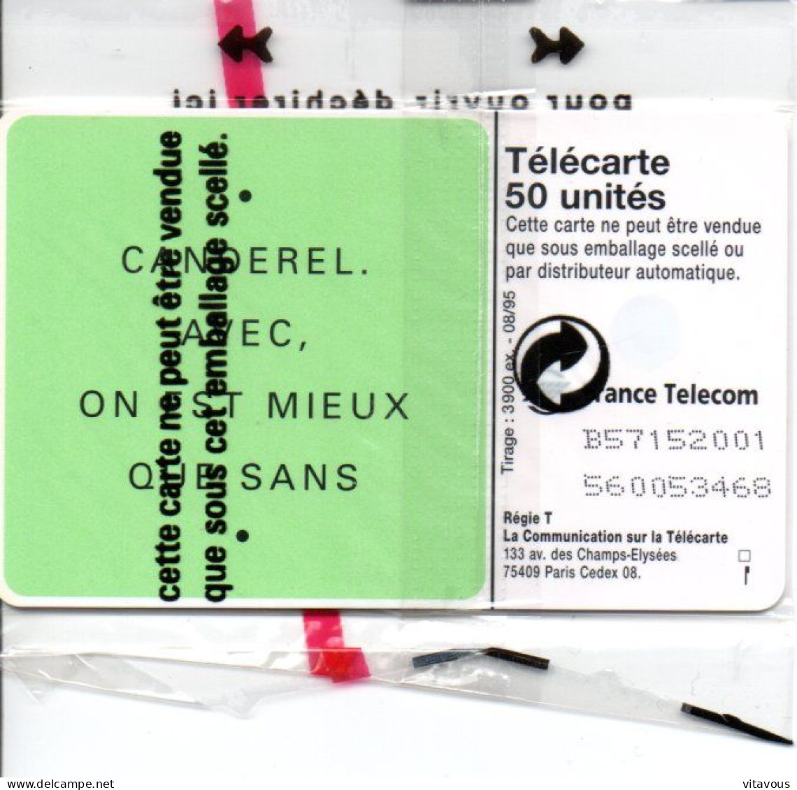 En 1252 CANDEREL 2 Vert Prairie Sucre Télécarte FRANCE 50 Unités NSB Phonecard  (F 113) - 50 Units