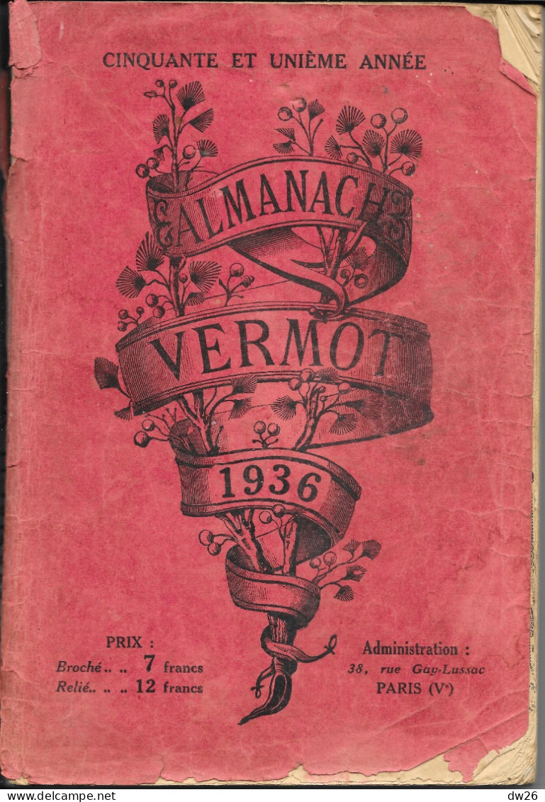 Almanach Vermot 1936 (Albert Lebrun, Président De La République) Etat Convenable - Andere & Zonder Classificatie