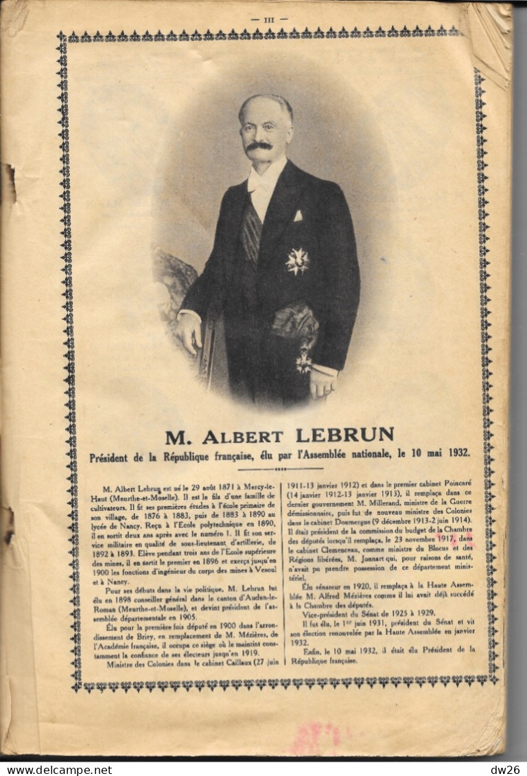 Almanach Vermot 1936 (Albert Lebrun, Président De La République) Etat Convenable - Andere & Zonder Classificatie